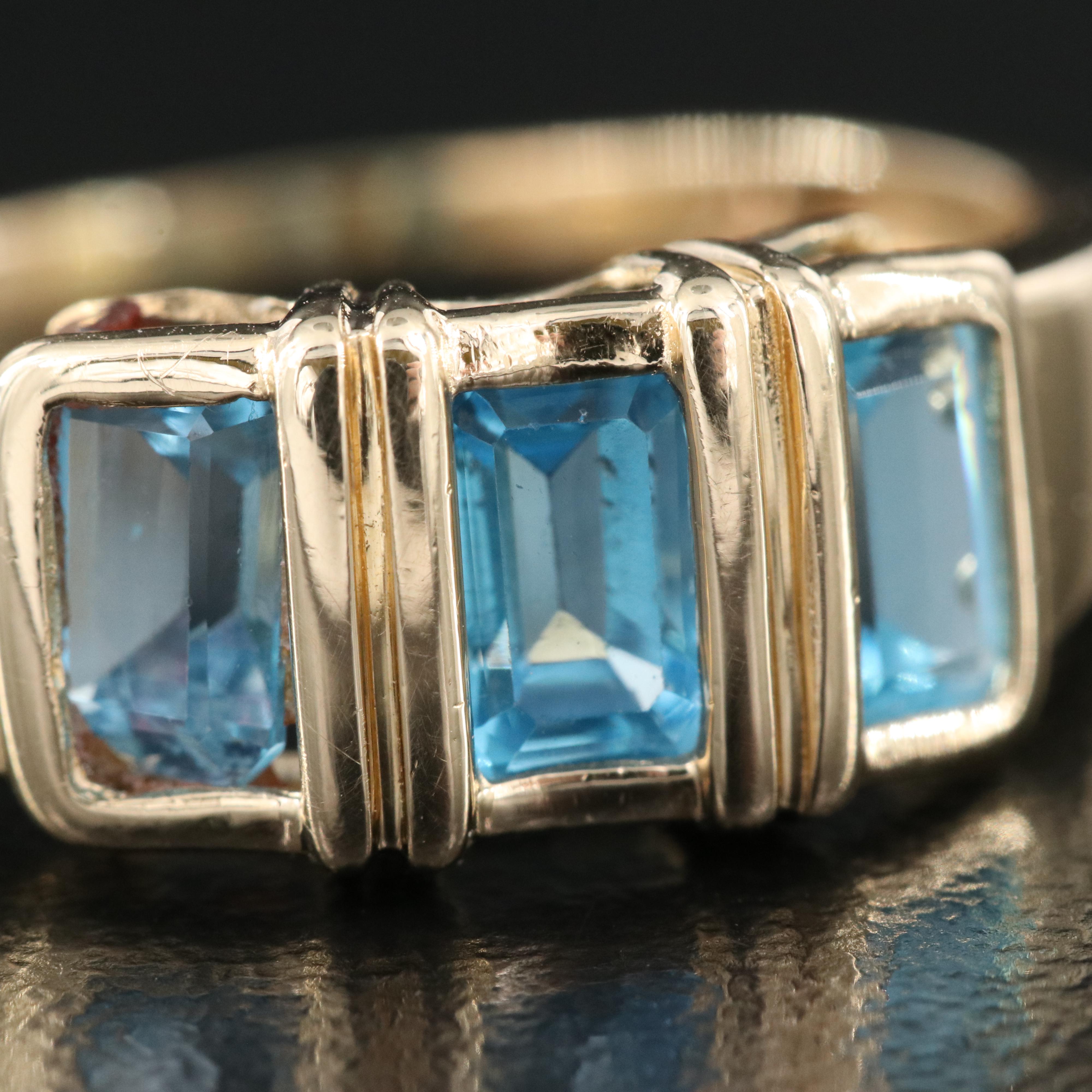 14K Swiss Blue Topaz Ring