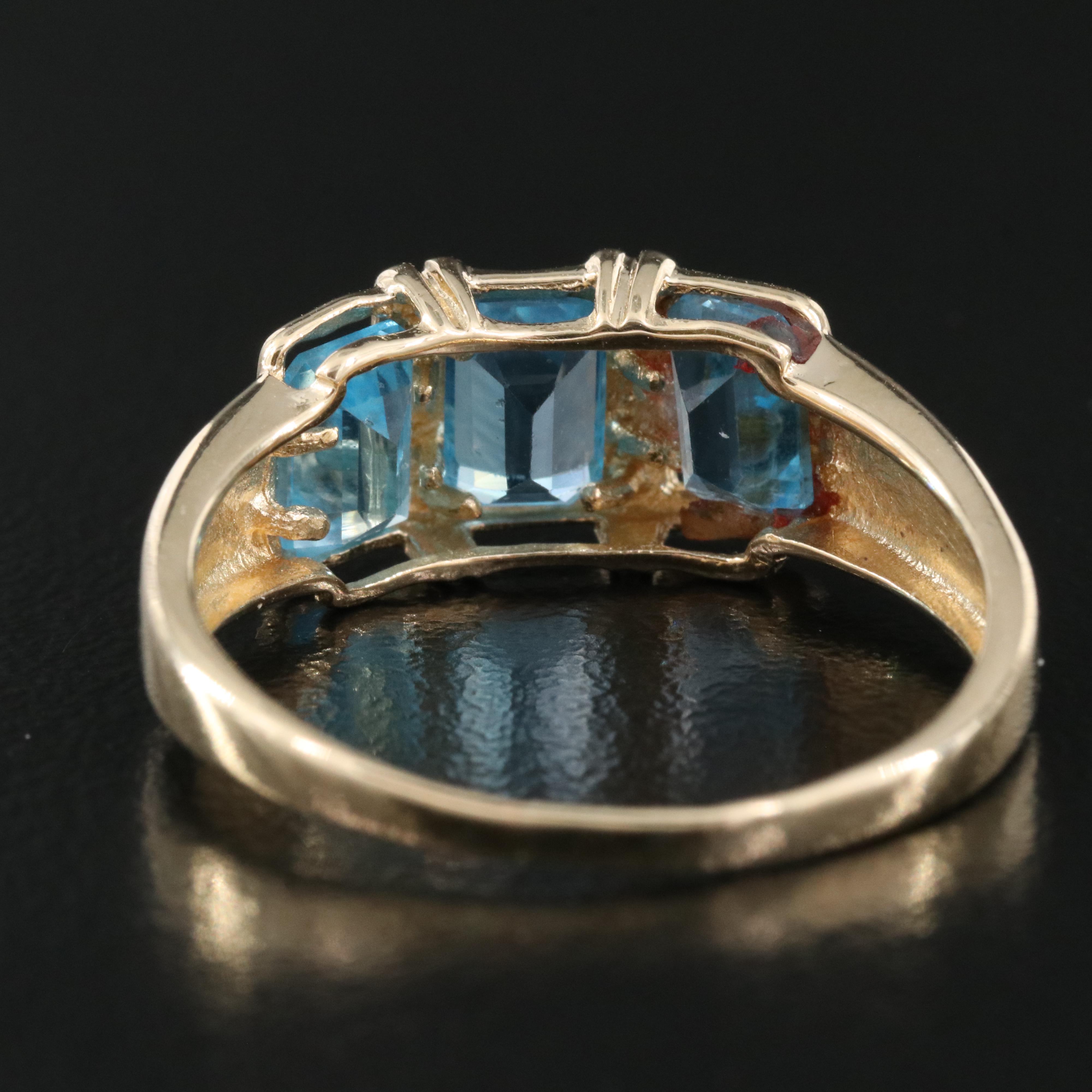 14K Swiss Blue Topaz Ring