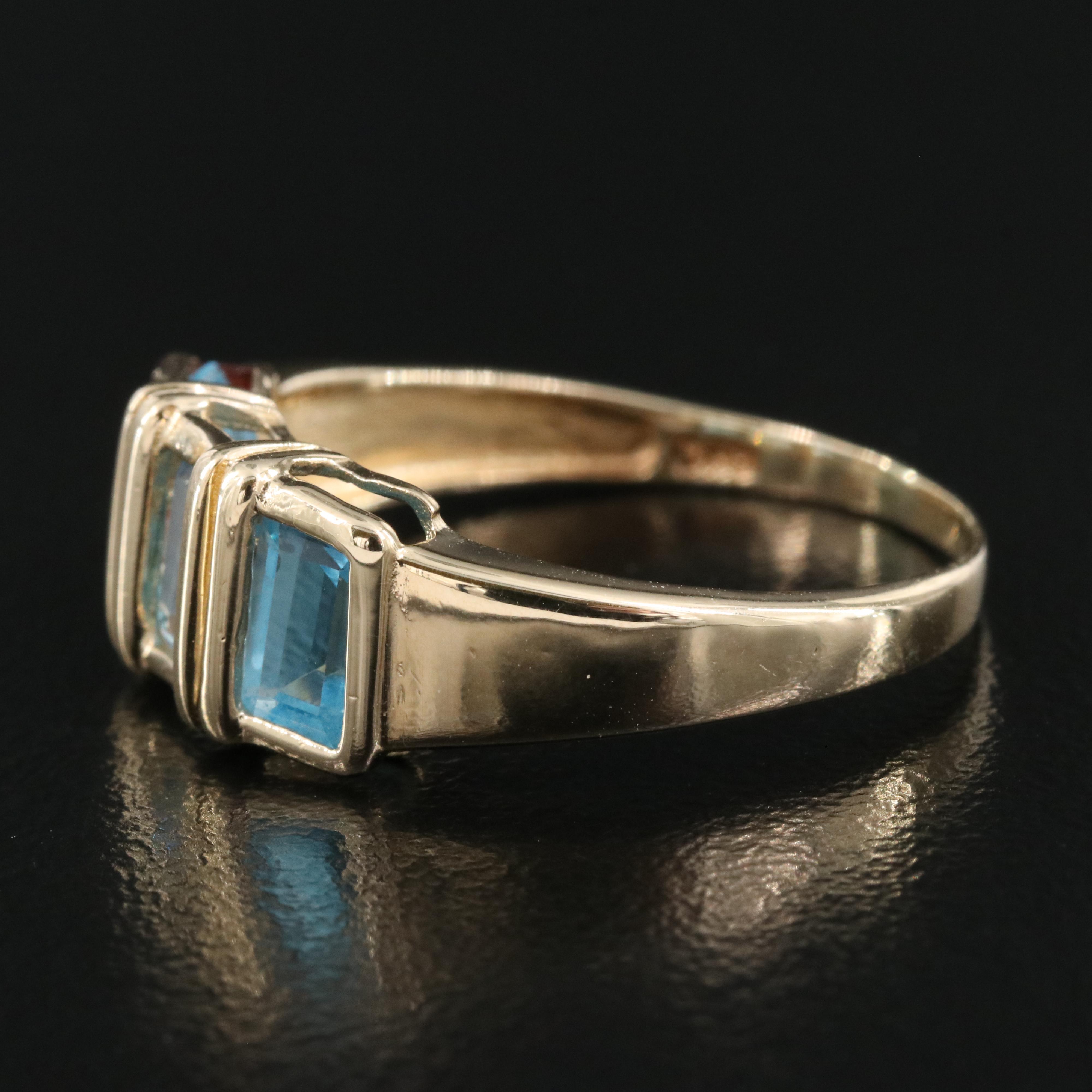 14K Swiss Blue Topaz Ring