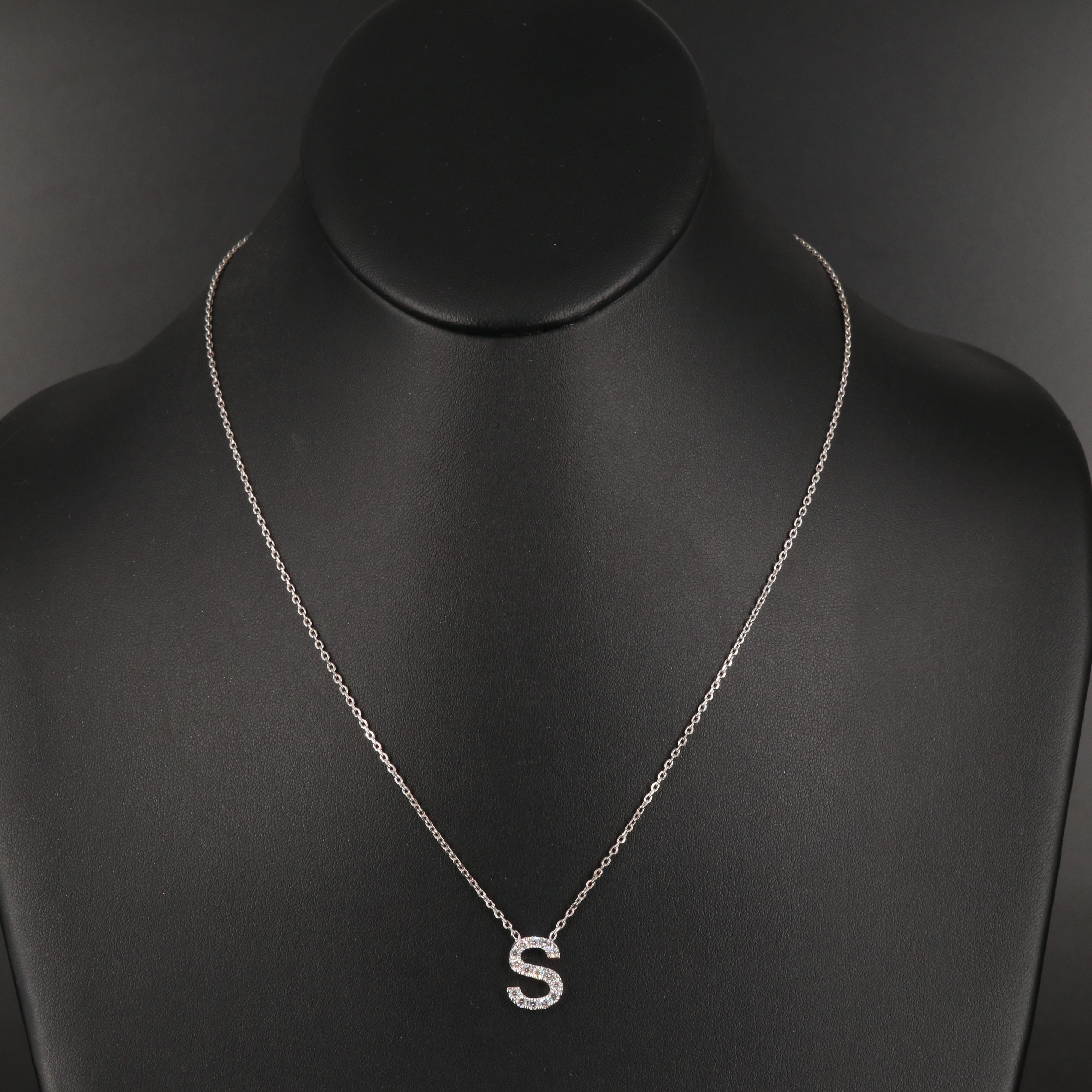 18K and 14K 0.39 CTW Diamond "S" Necklace