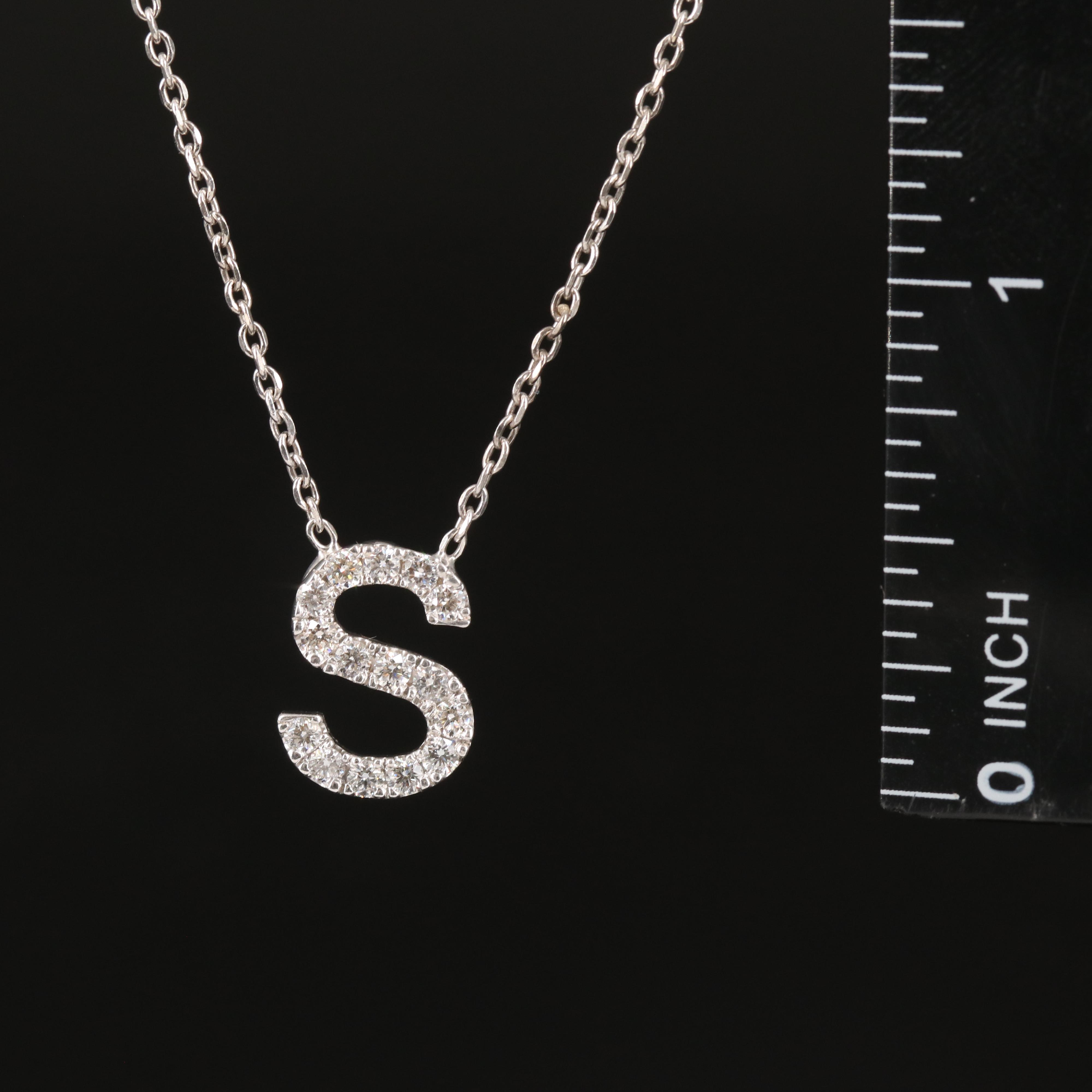 18K and 14K 0.39 CTW Diamond "S" Necklace