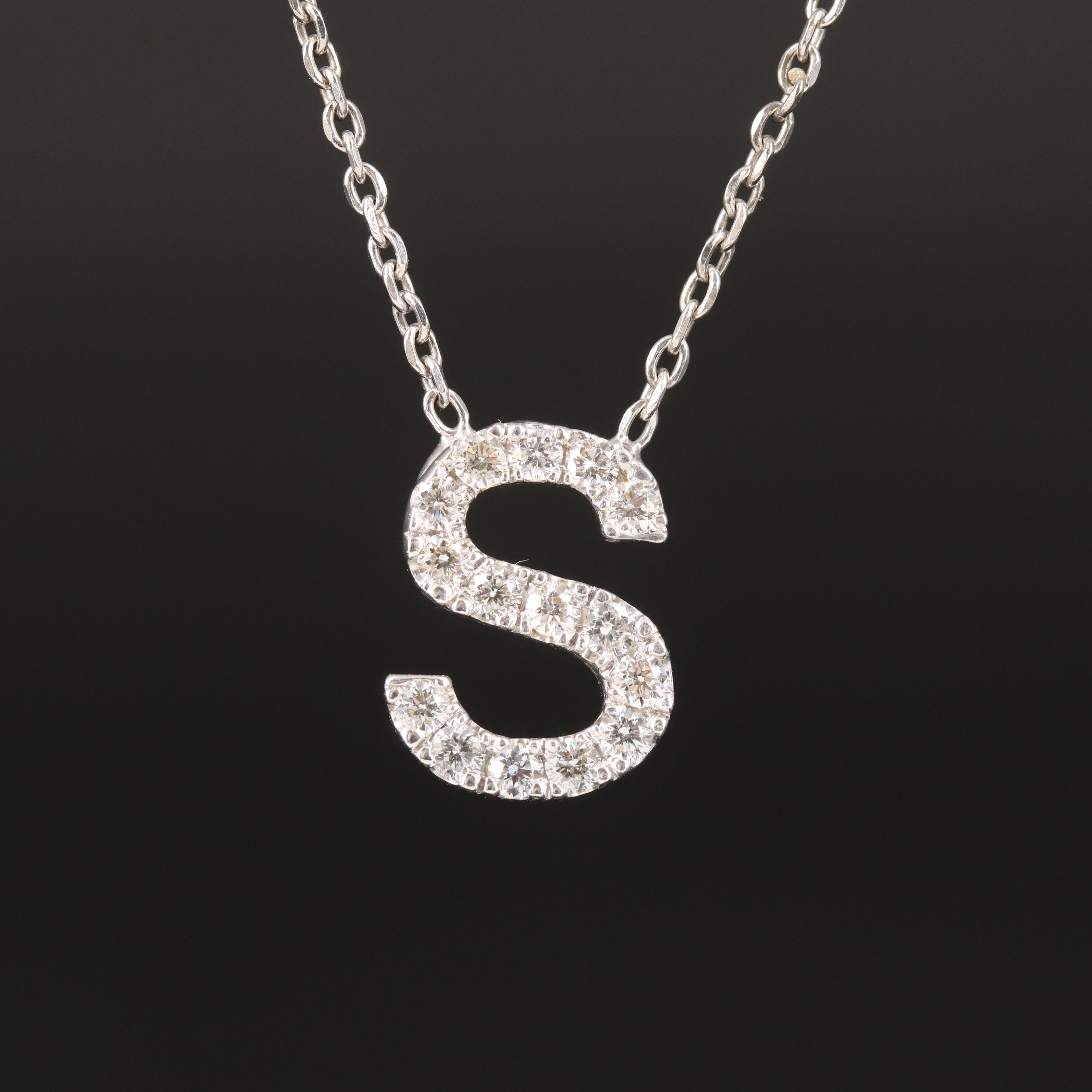 18K and 14K 0.39 CTW Diamond "S" Necklace