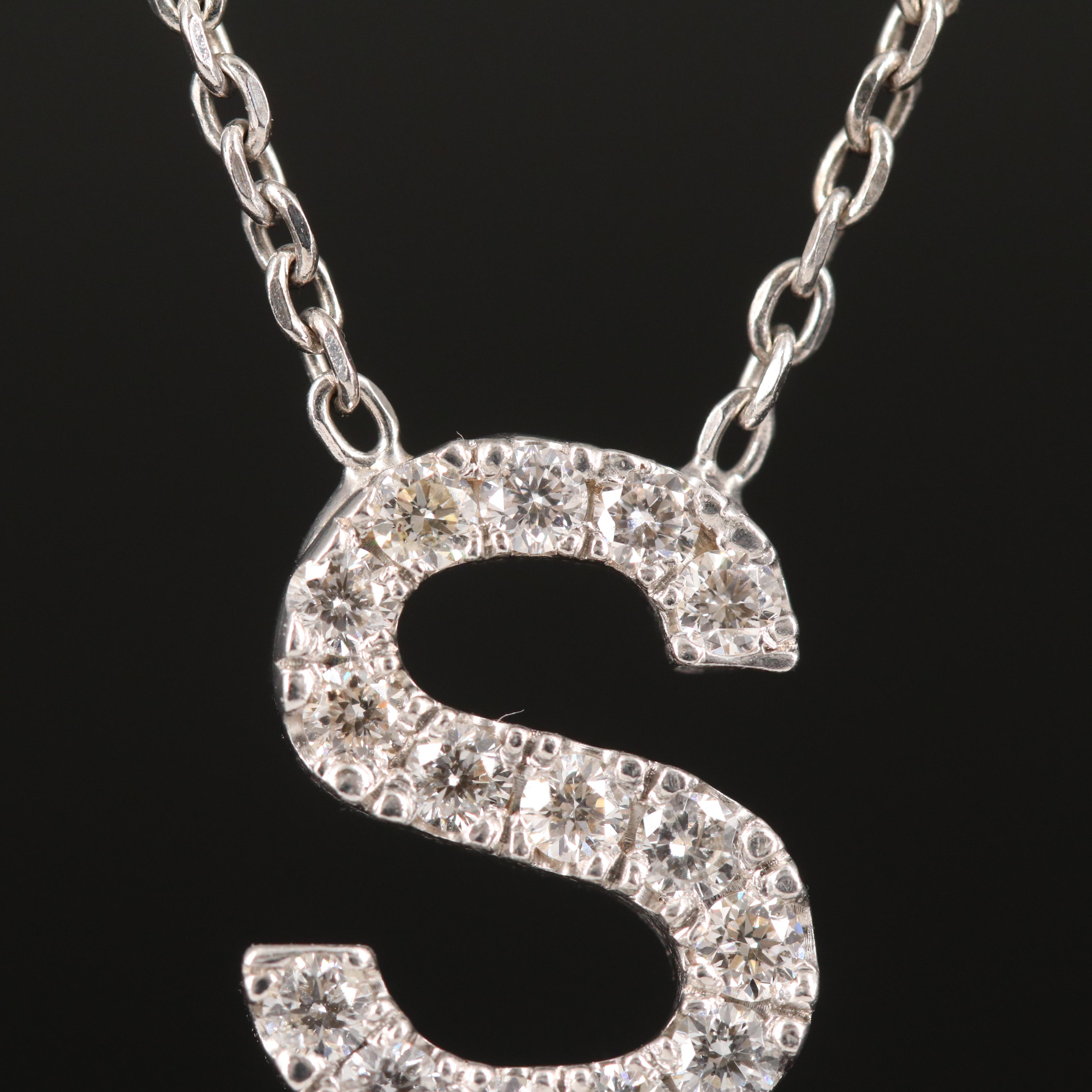 18K and 14K 0.39 CTW Diamond "S" Necklace