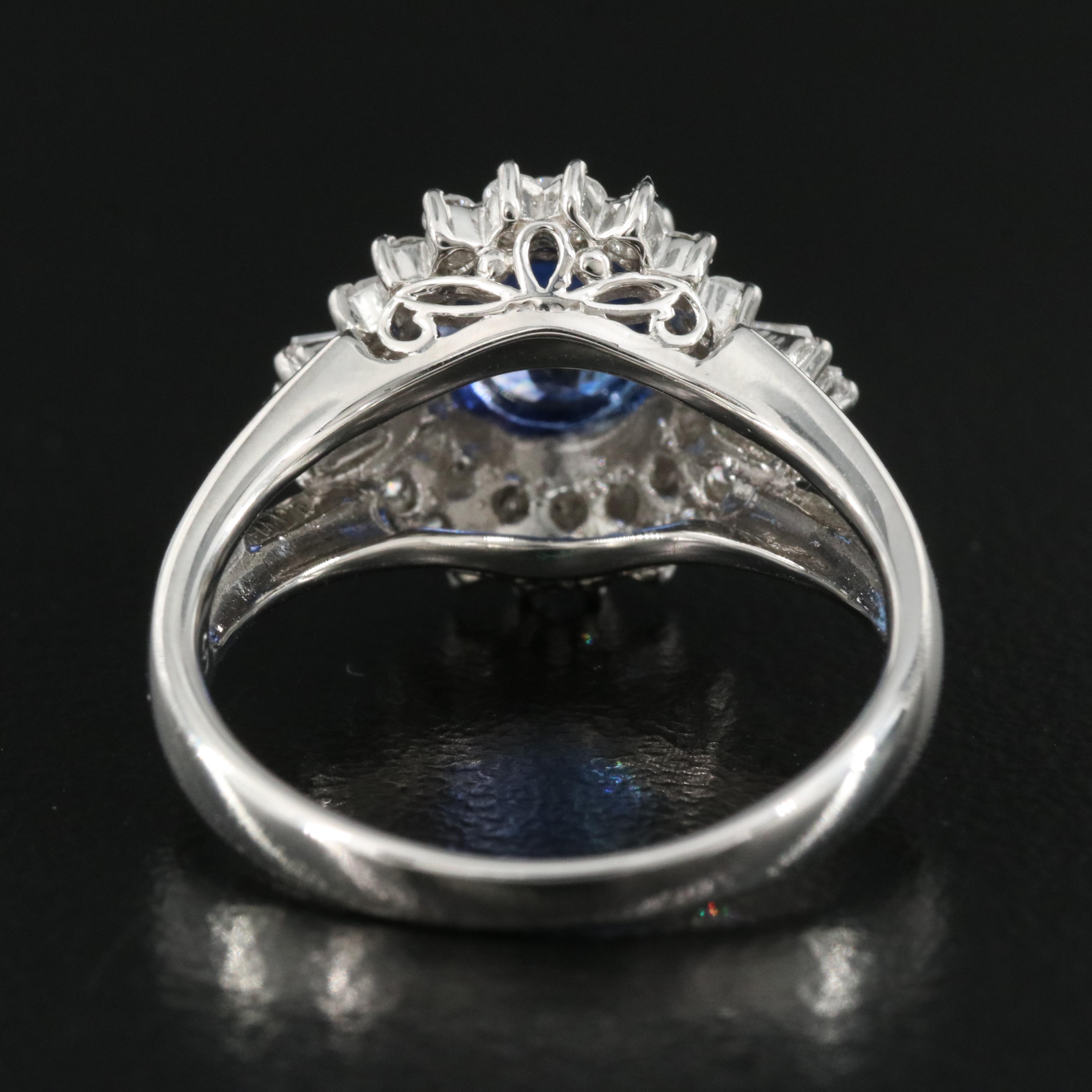Platinum 1.25 CT Sapphire and Diamond Ring
