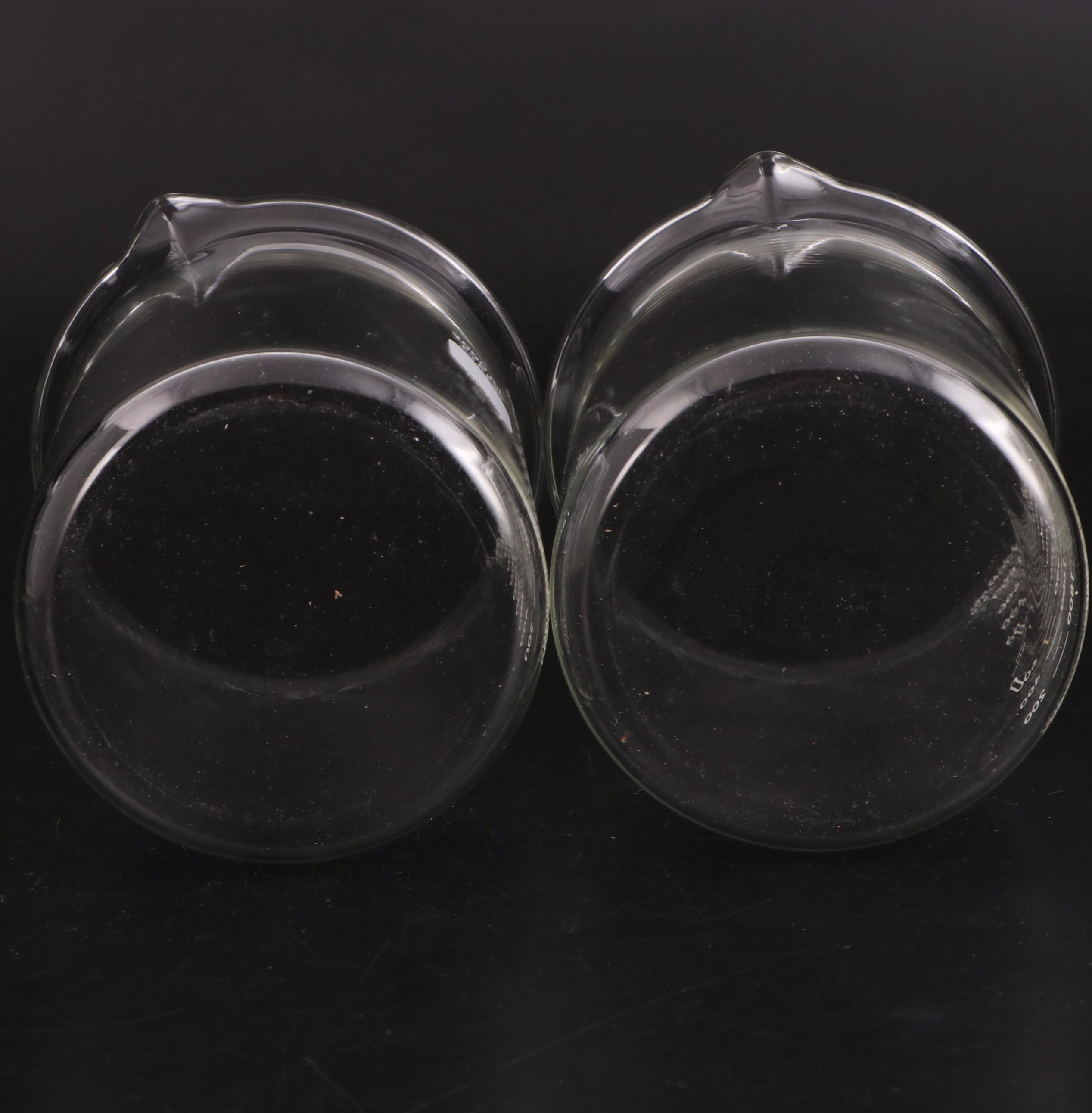 Pyrex Laboratory Glass No. 1000 and No. 1003 Beakers with Funnels