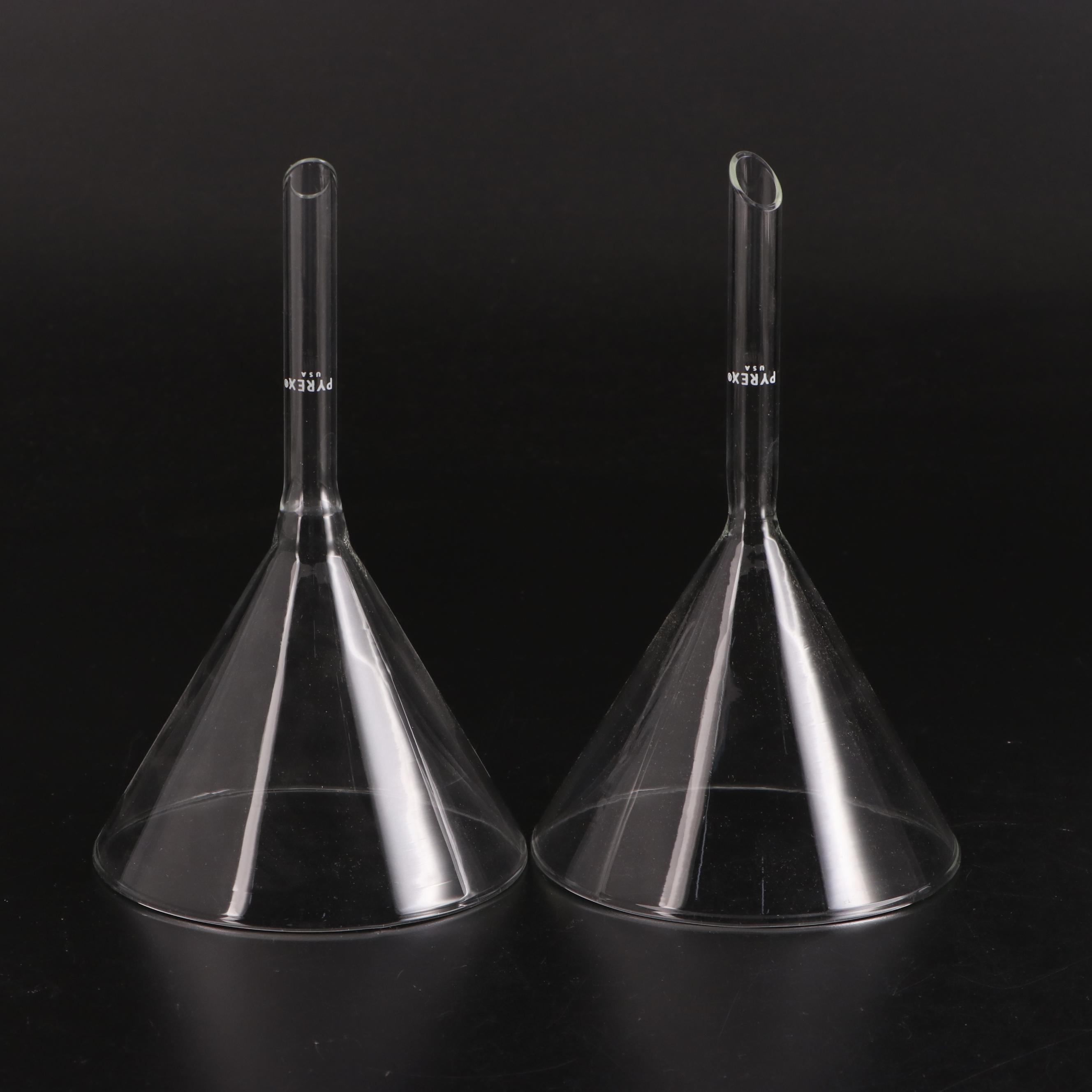 Pyrex Laboratory Glass No. 1000 and No. 1003 Beakers with Funnels