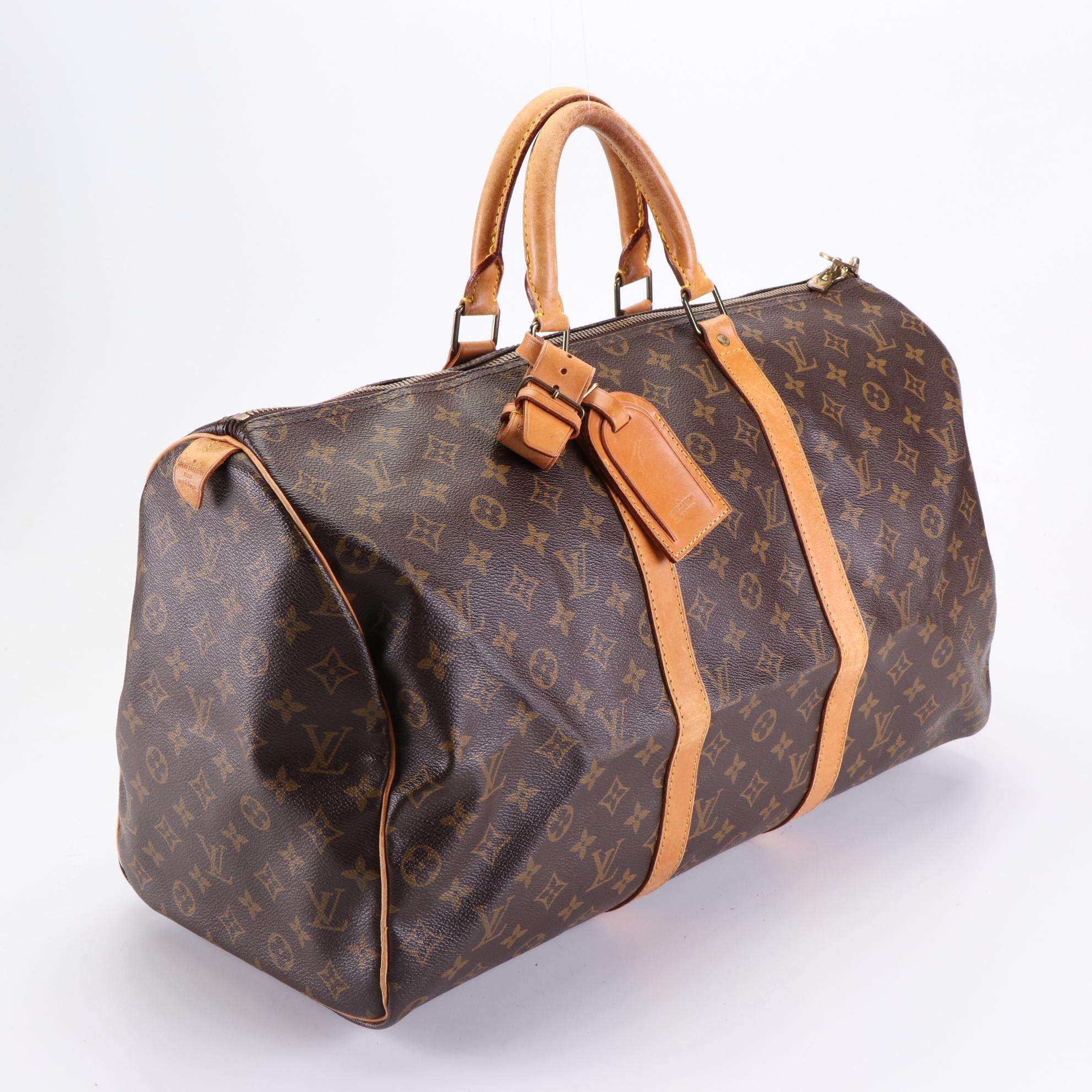 Louis Vuitton Keepall 50 in Monogram Canvas and Vachetta Leather