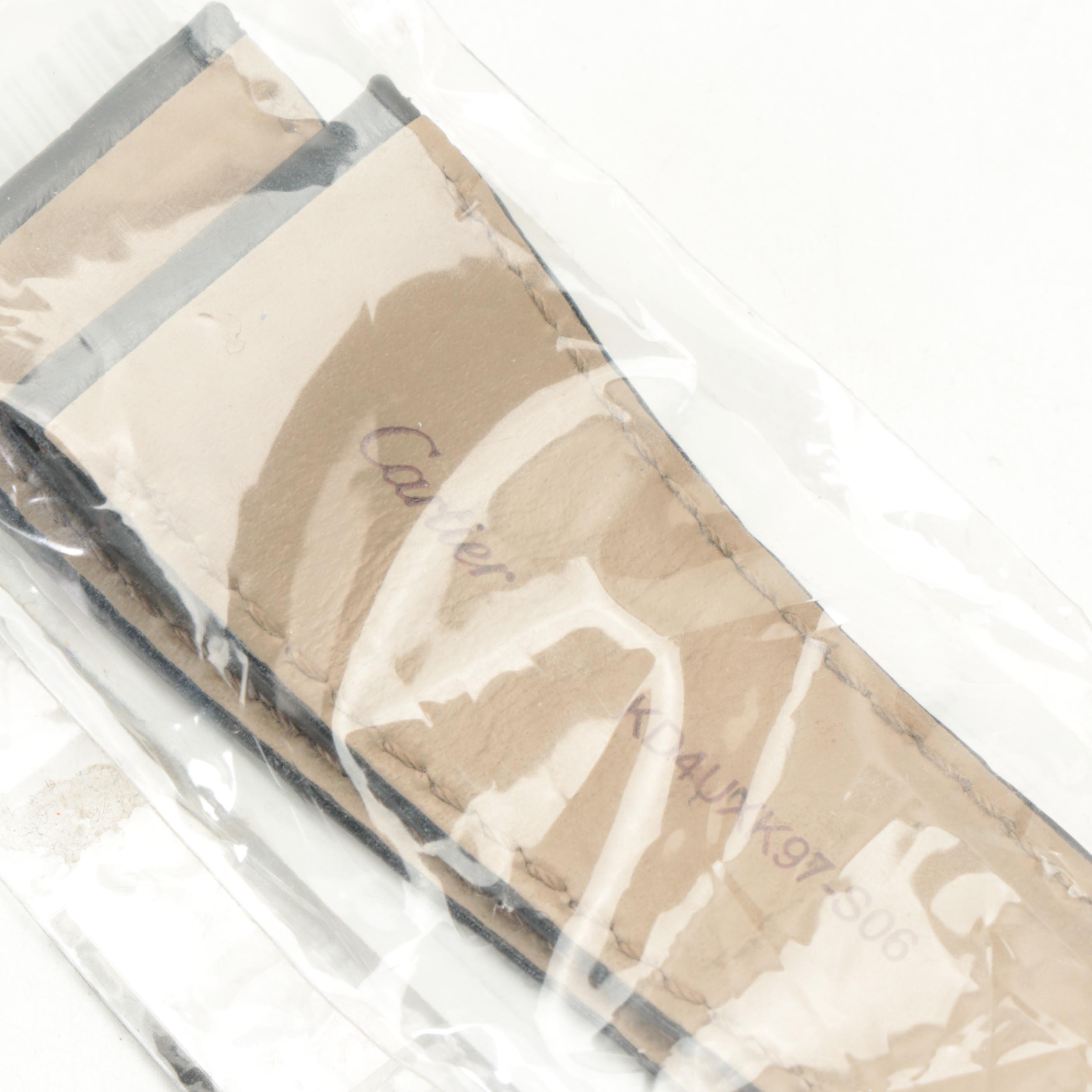 Cartier Alligator Leather Watch Straps with S. T. Dupont Gilt Metal Writing Set