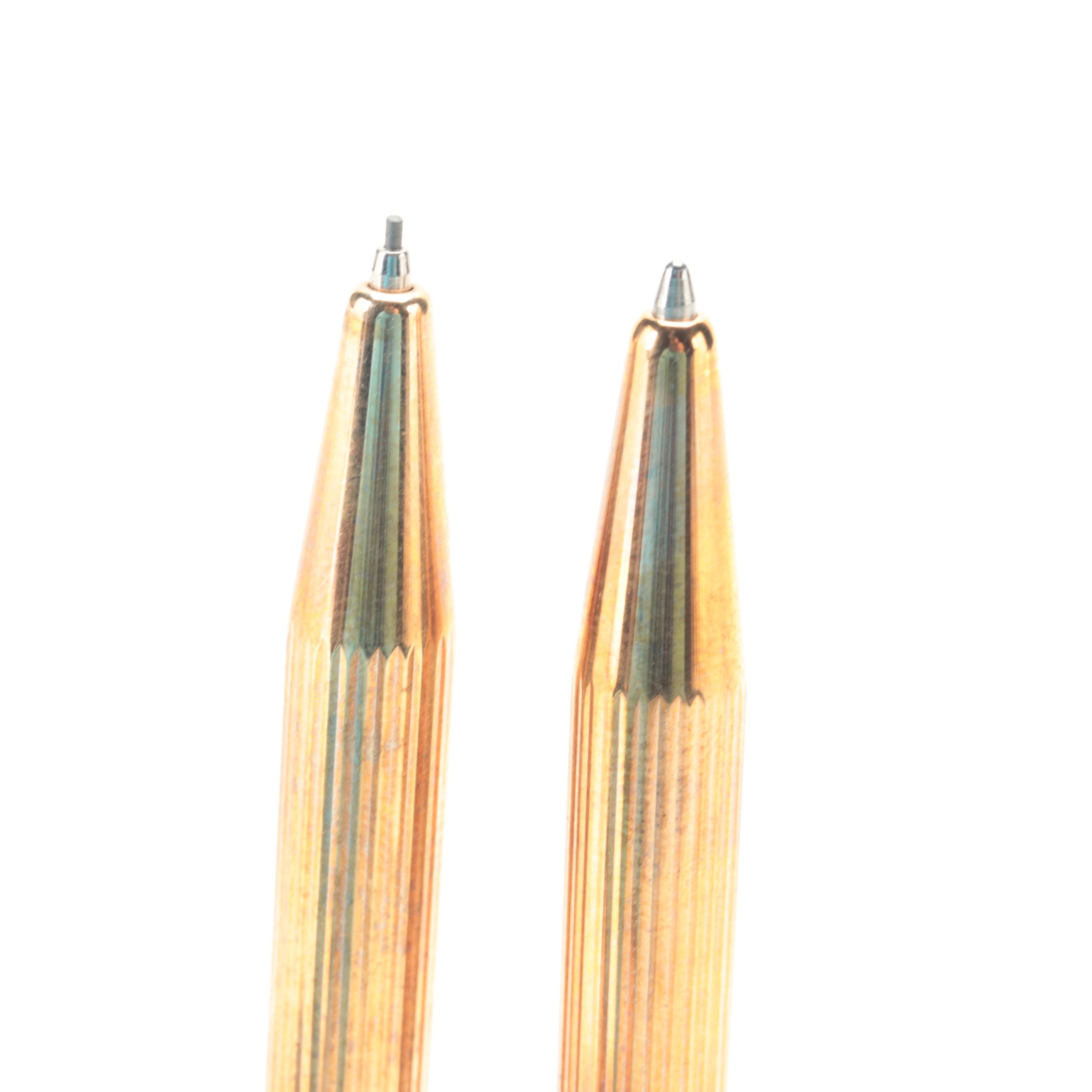 Cartier Alligator Leather Watch Straps with S. T. Dupont Gilt Metal Writing Set