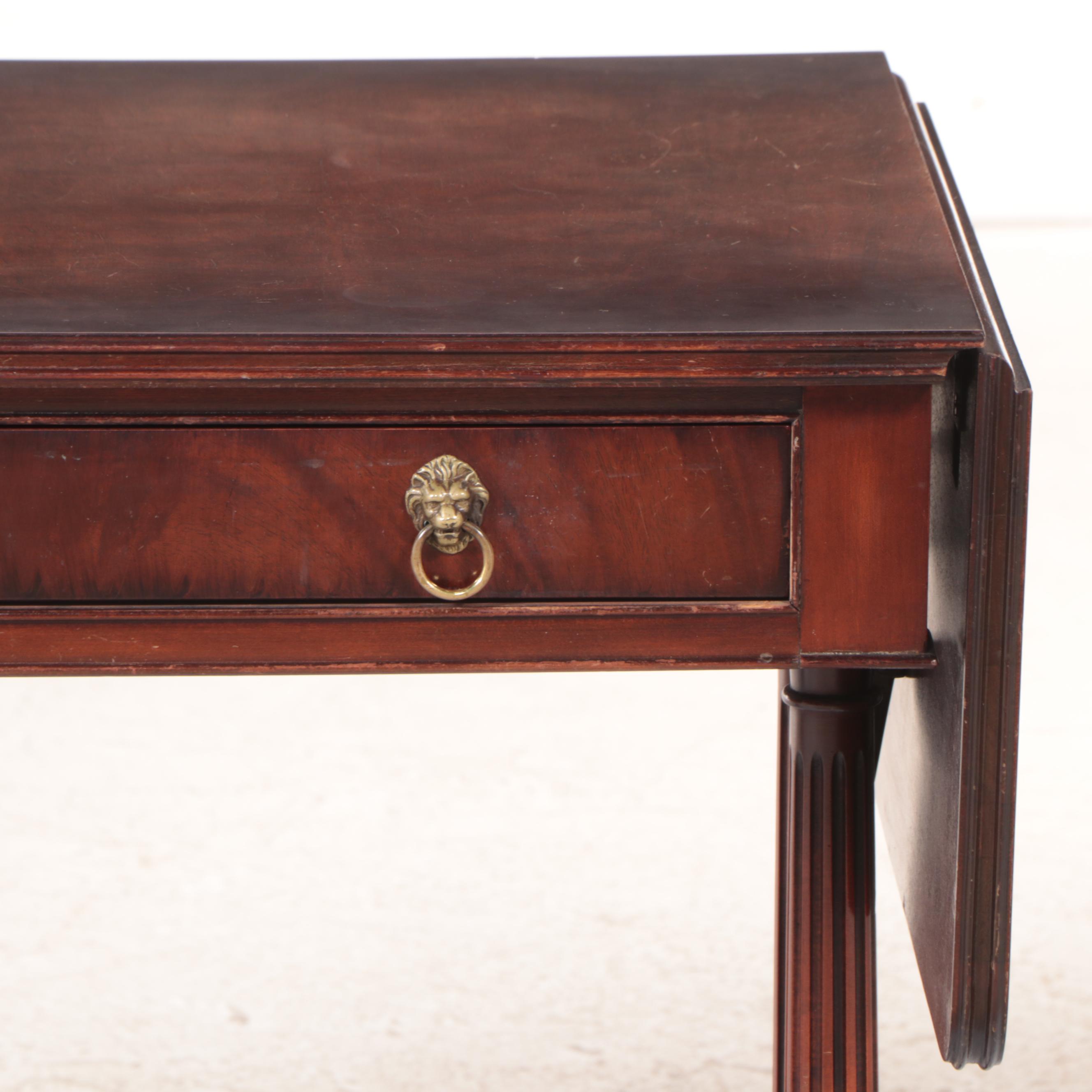 Imperial Furniture Co. Classical Style Mahogany Drop-Leaf Writing Table, c. 1940