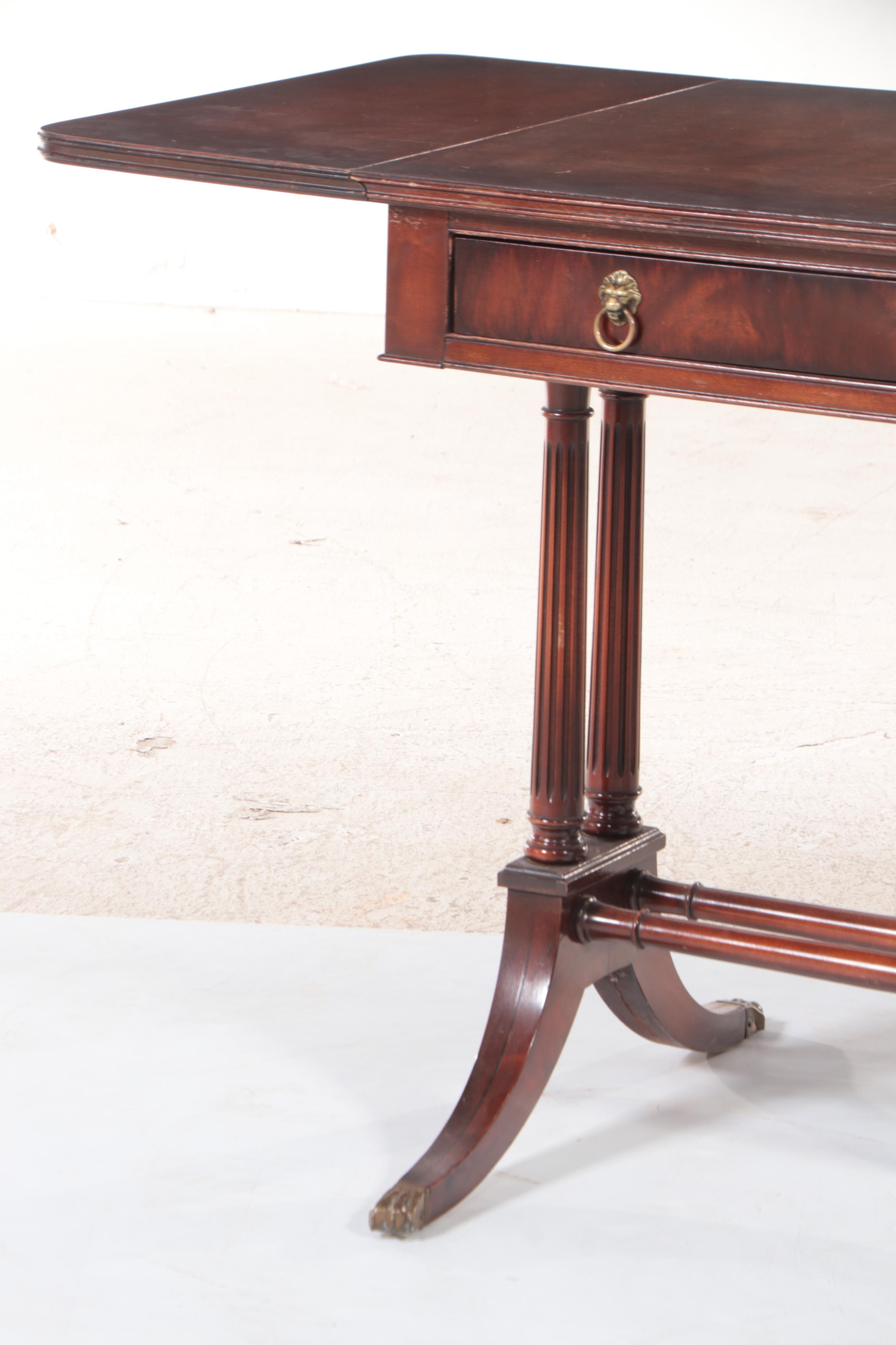Imperial Furniture Co. Classical Style Mahogany Drop-Leaf Writing Table, c. 1940