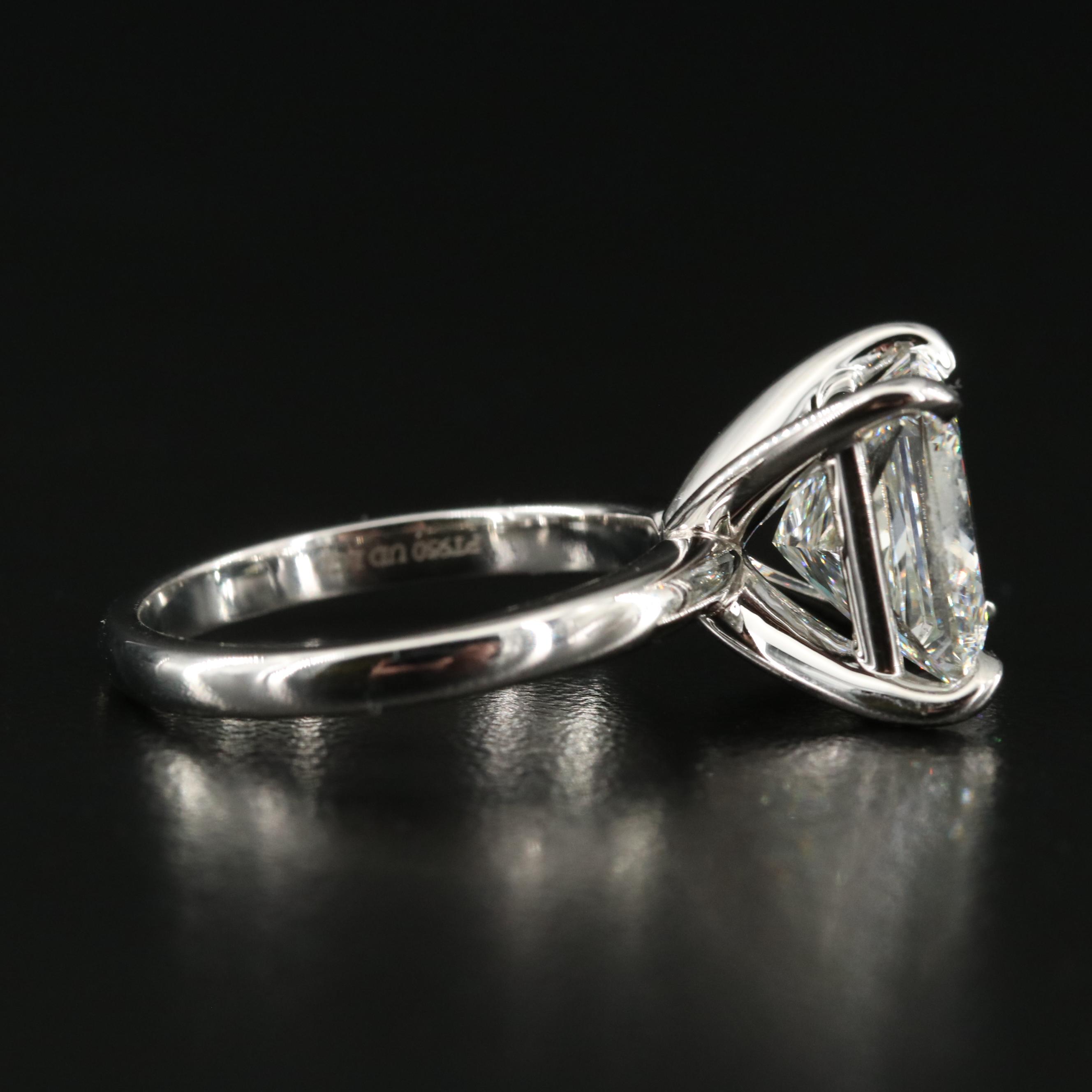 Platinum 5.50 CT Lab Grown Diamond Ring with Online Digital IGI Report