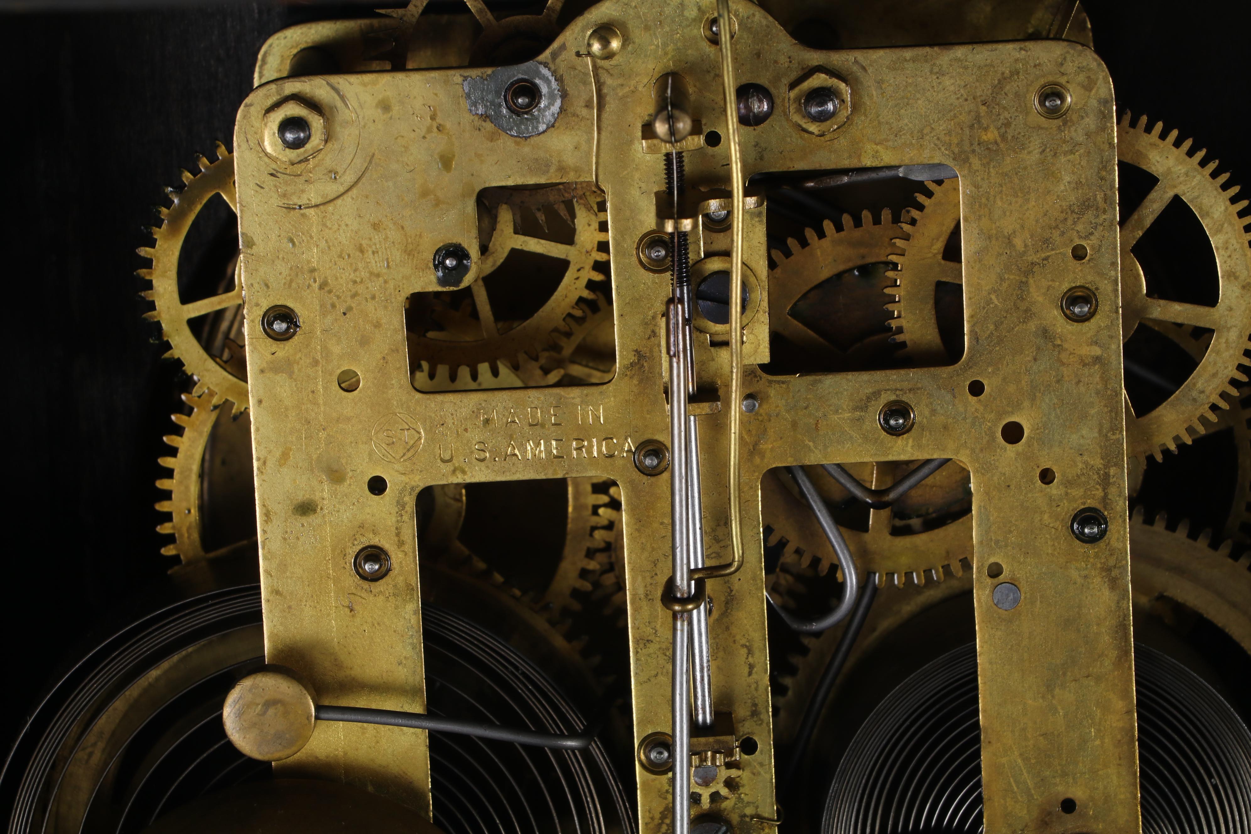 Seth Thomas Adamantine Lions Head Mantel Clock, Late 19th Century