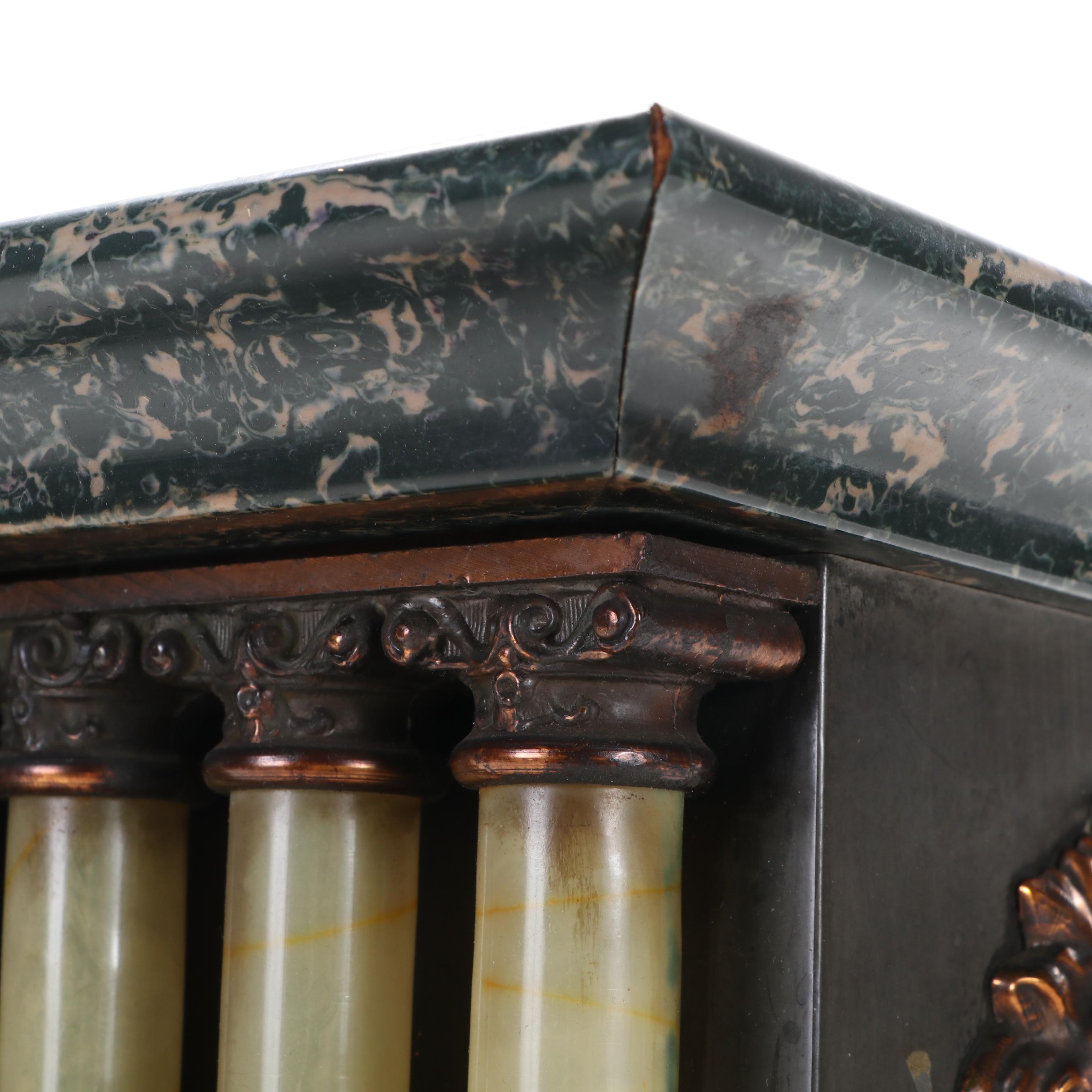 Seth Thomas Adamantine Lions Head Mantel Clock, Late 19th Century