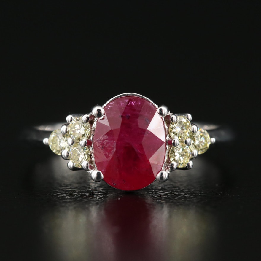 14K 1.80 CT Ruby and Diamond Ring