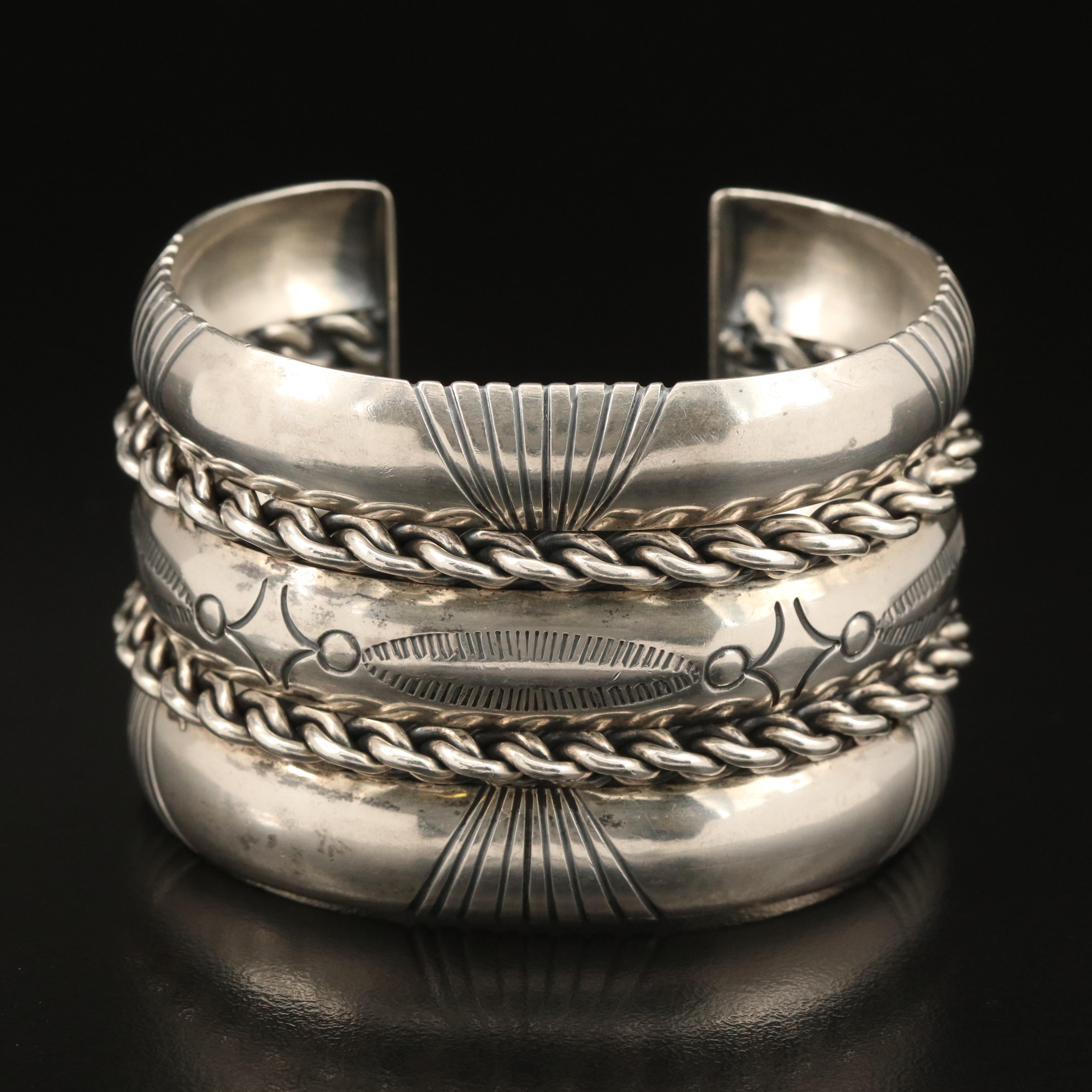 Southwestern Sterling Stampwork Cuff