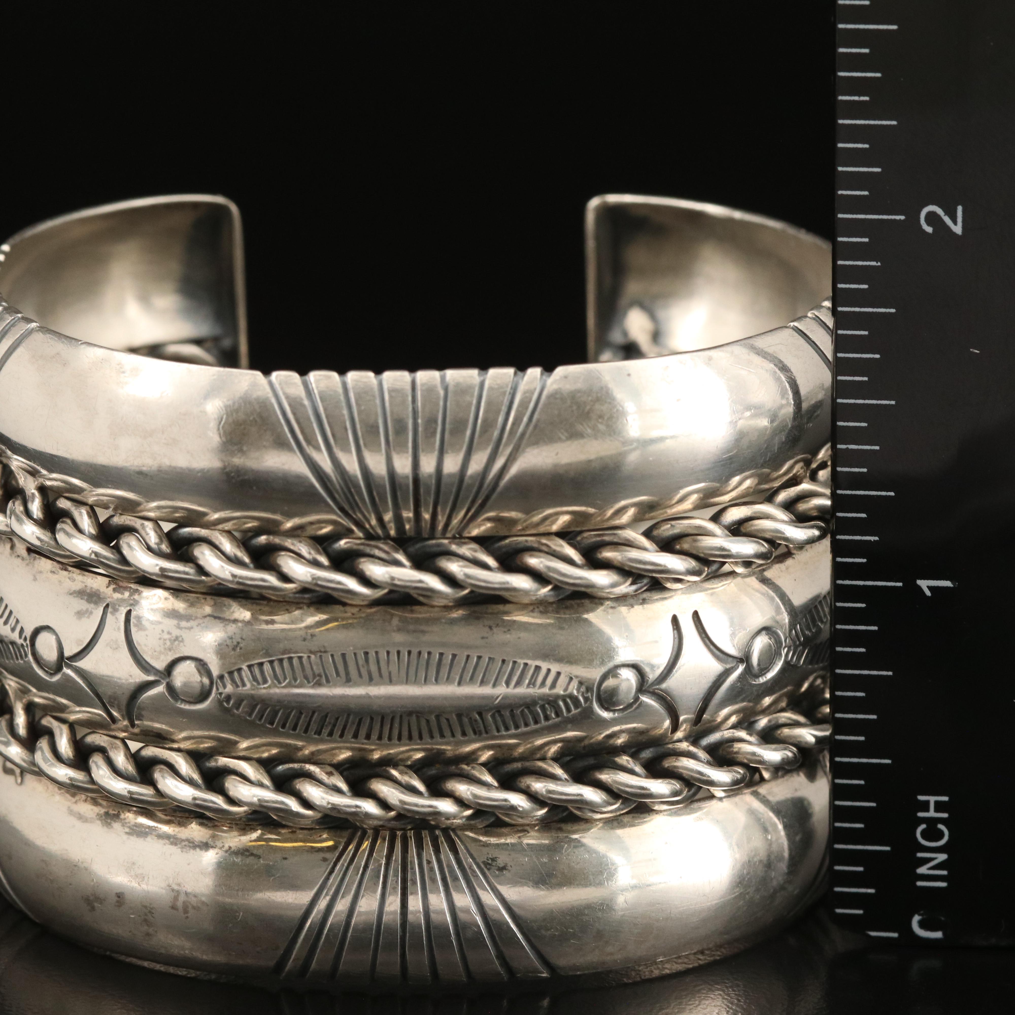 Southwestern Sterling Stampwork Cuff