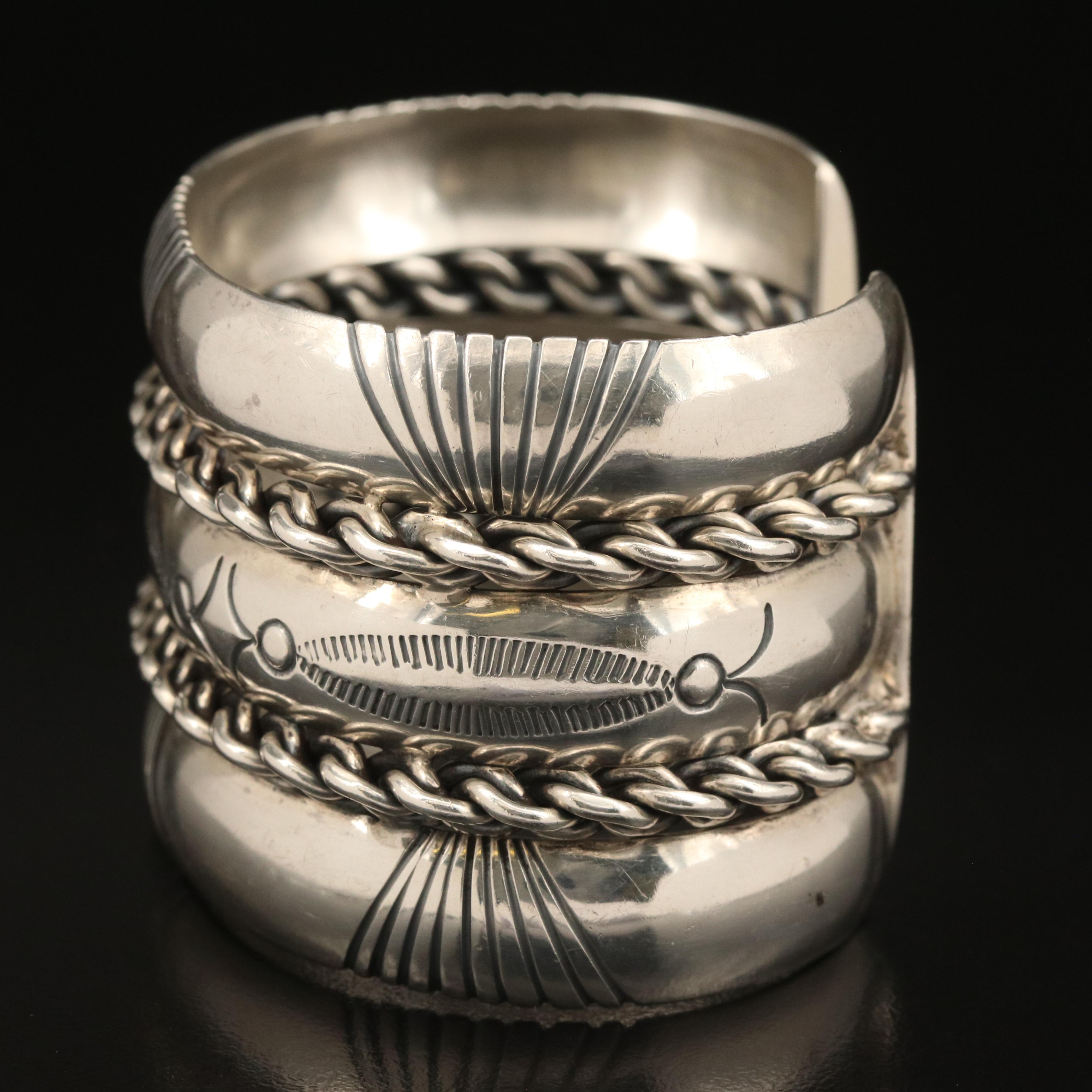 Southwestern Sterling Stampwork Cuff