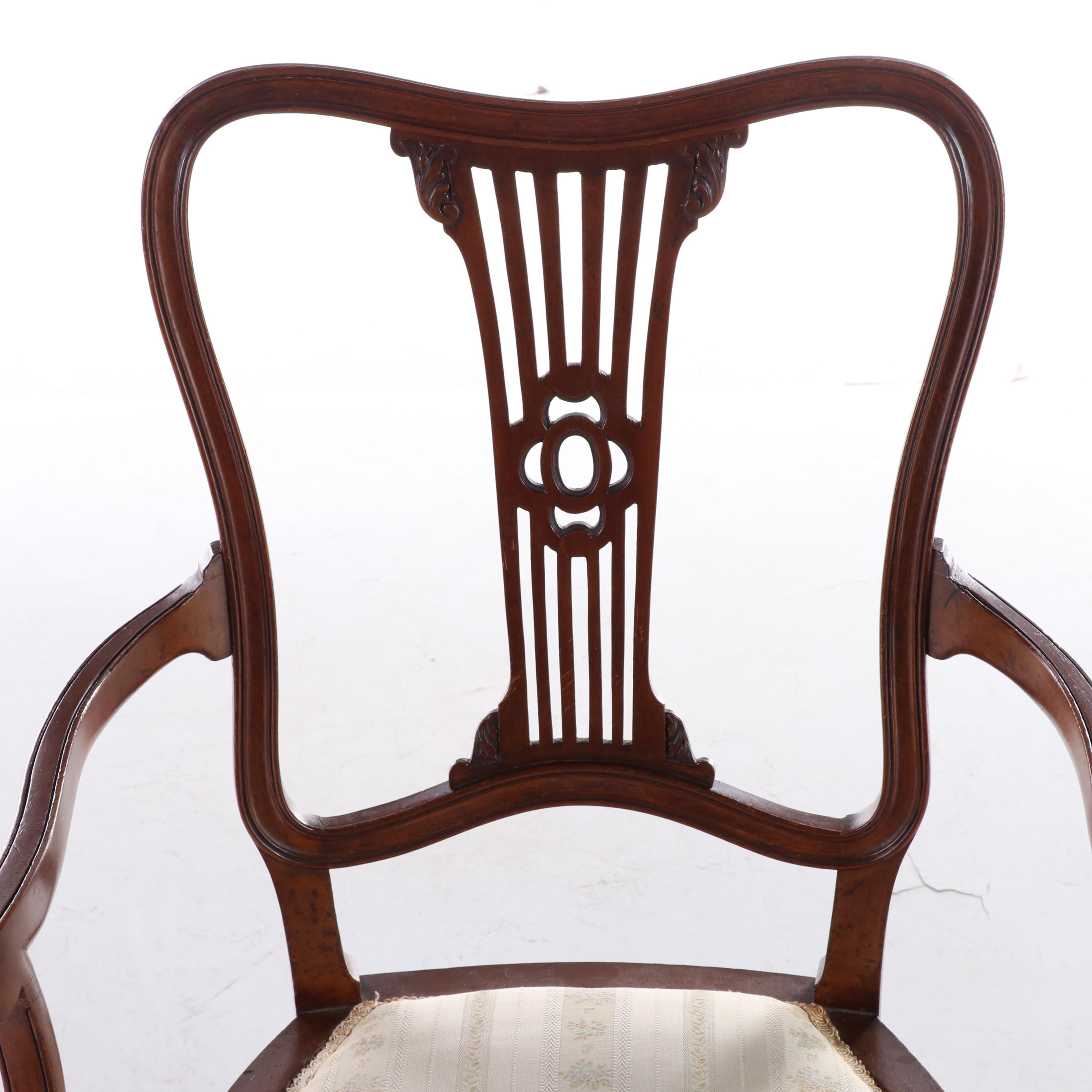 Two Queen Anne Style Mahogany Dining Chairs, Early 20th Century