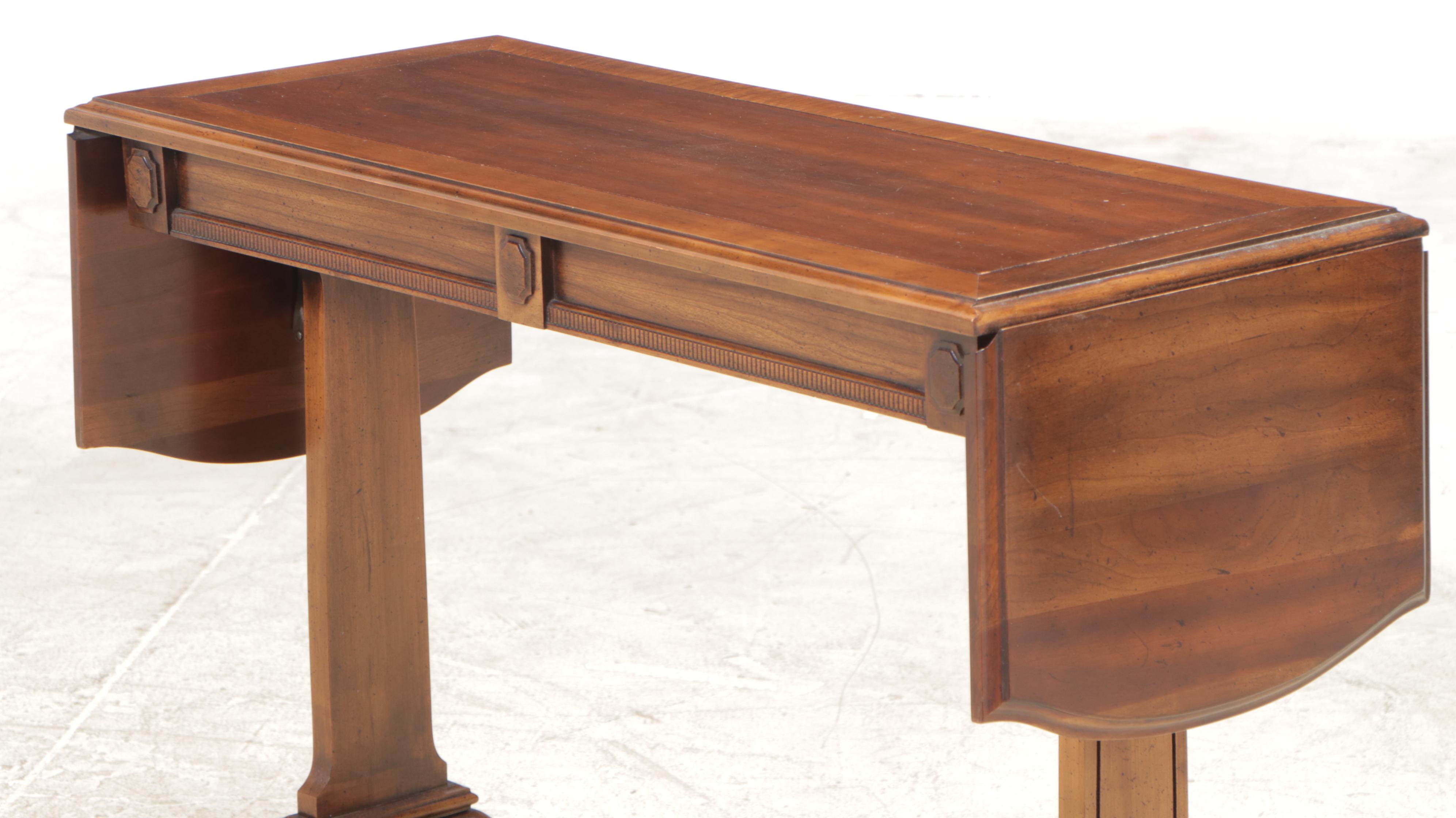 Regency Style Cherrywood Drop-Leaf Console Table, Late 20th Century