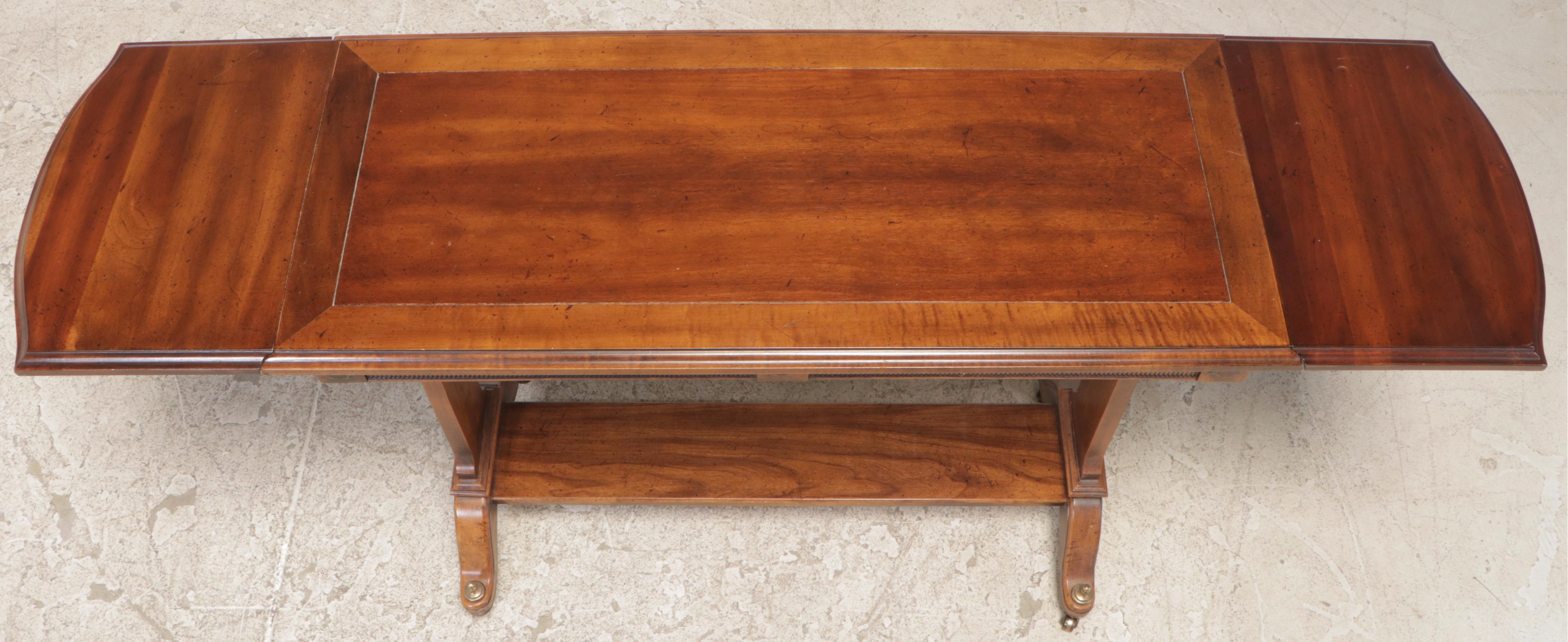 Regency Style Cherrywood Drop-Leaf Console Table, Late 20th Century