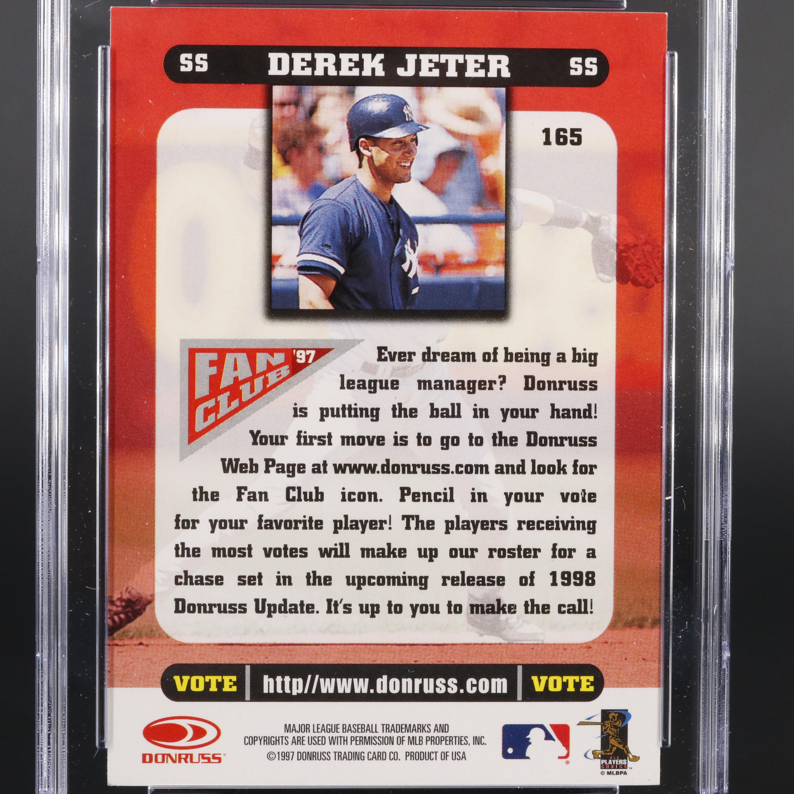 1998 Donruss Derek Jeter CSG 8 #165 New York Yankees