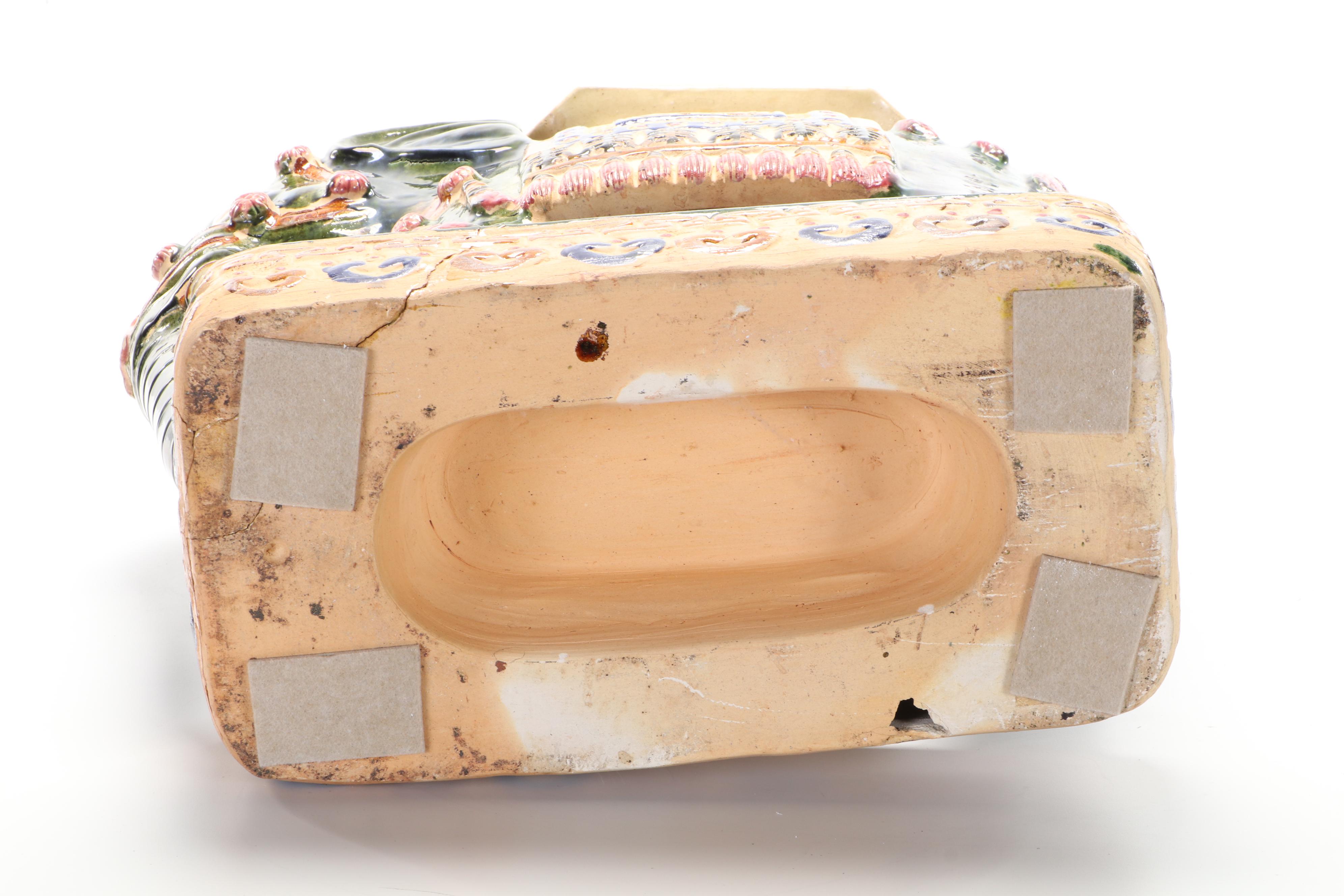 East Asian Glazed Earthenware Elephant Garden Seat