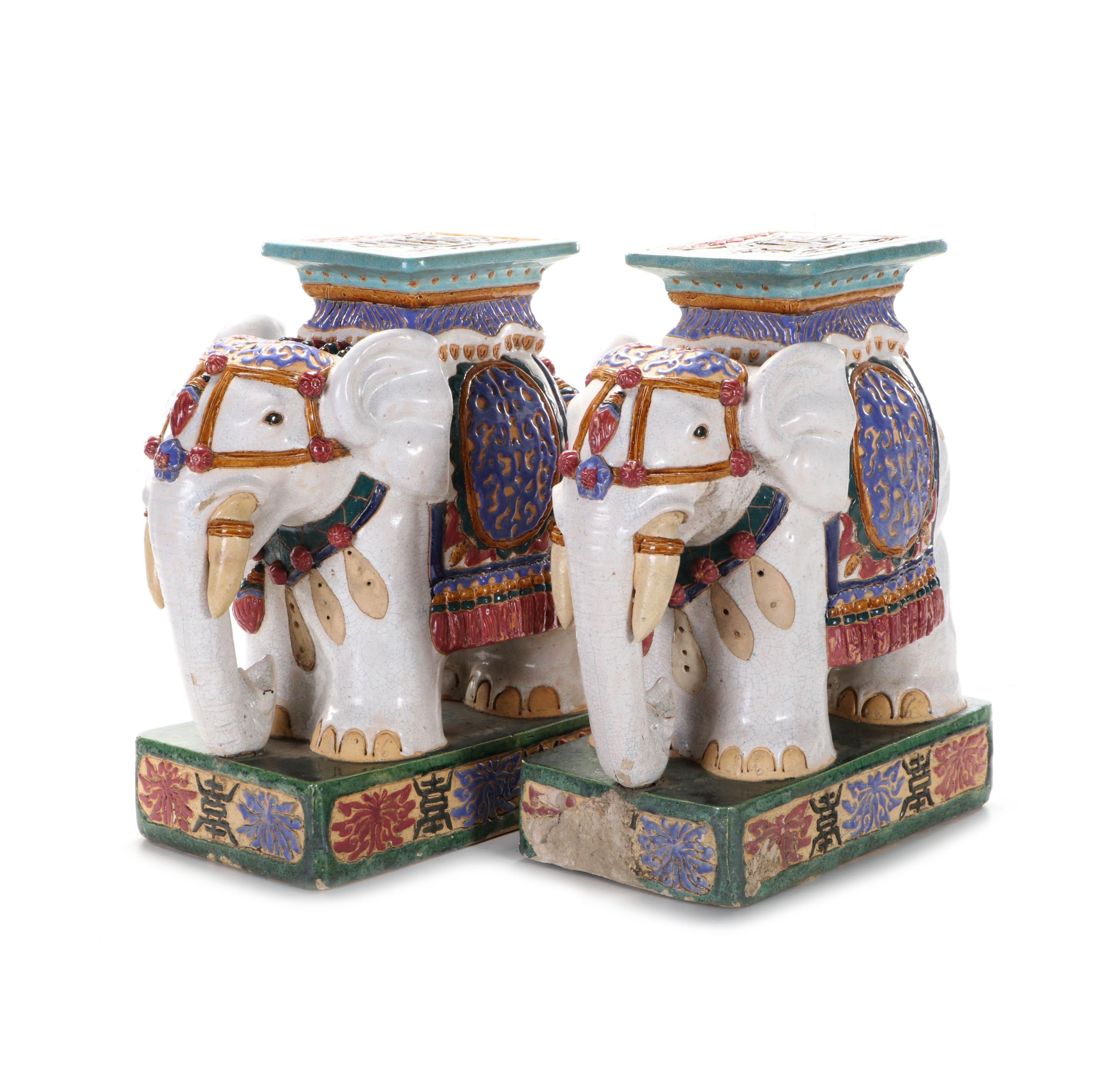 Chinese Style Ceramic Elephant Garden Seats