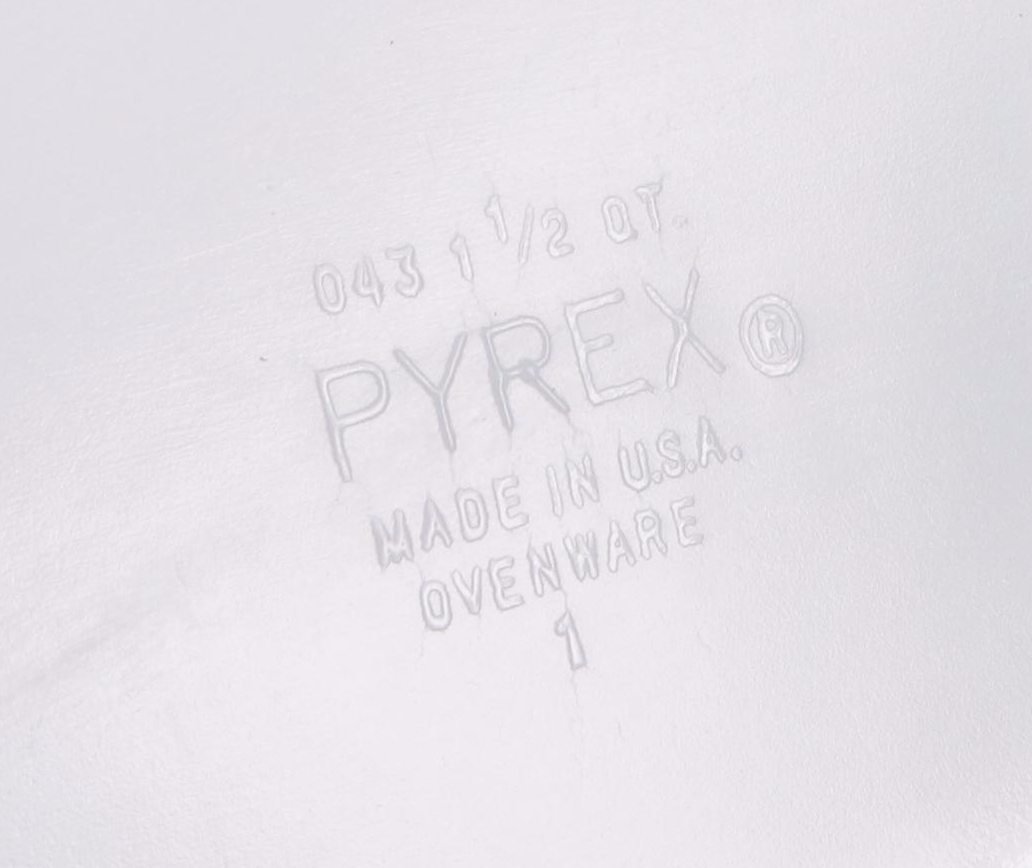 Pyrex "Snowflake Blue" Cinderella Bowls and Covered Casserole Dishes, 1972–1975