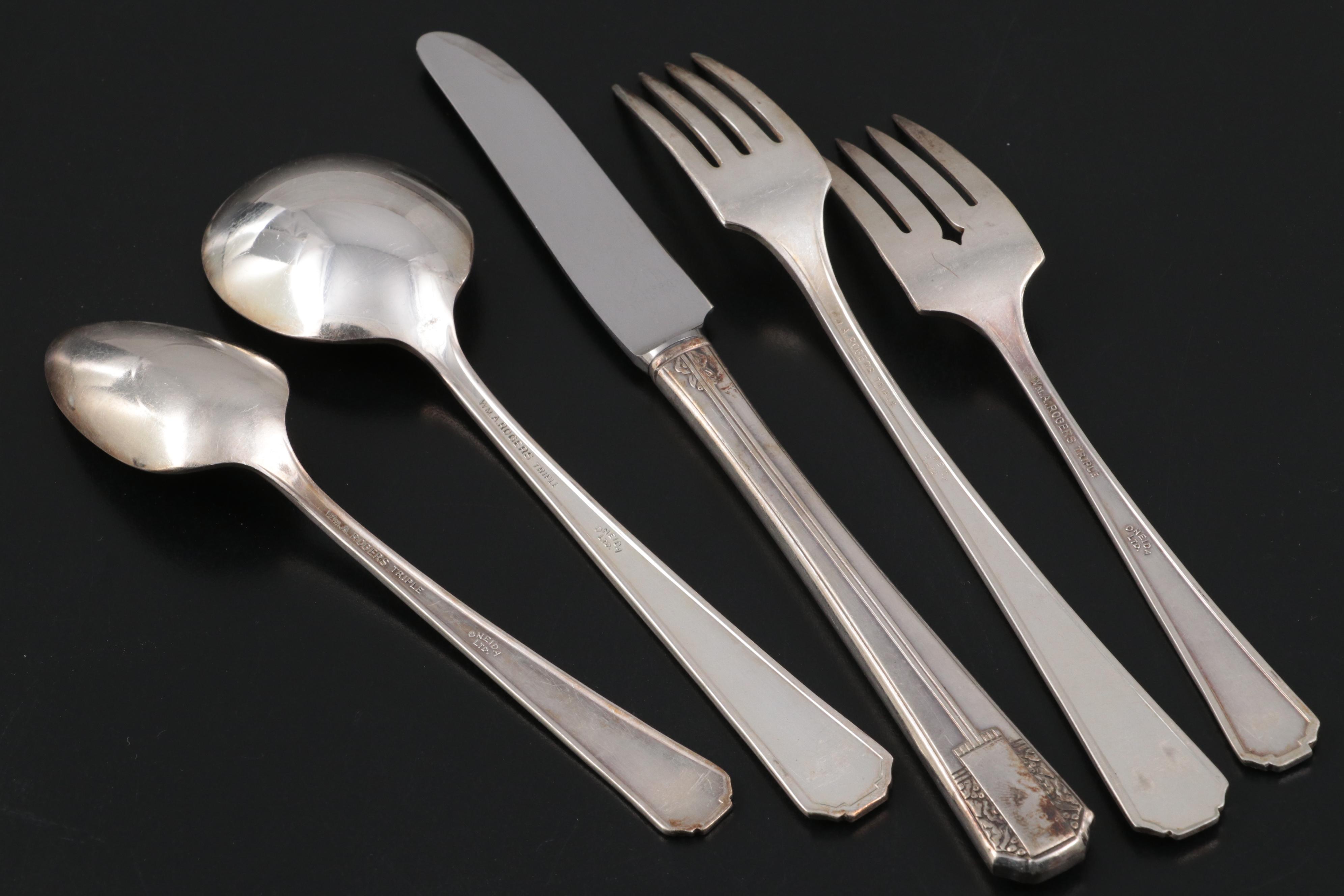 Oneida "Park Lane" Silver Plate Flatware, Mid to Late 20th Century