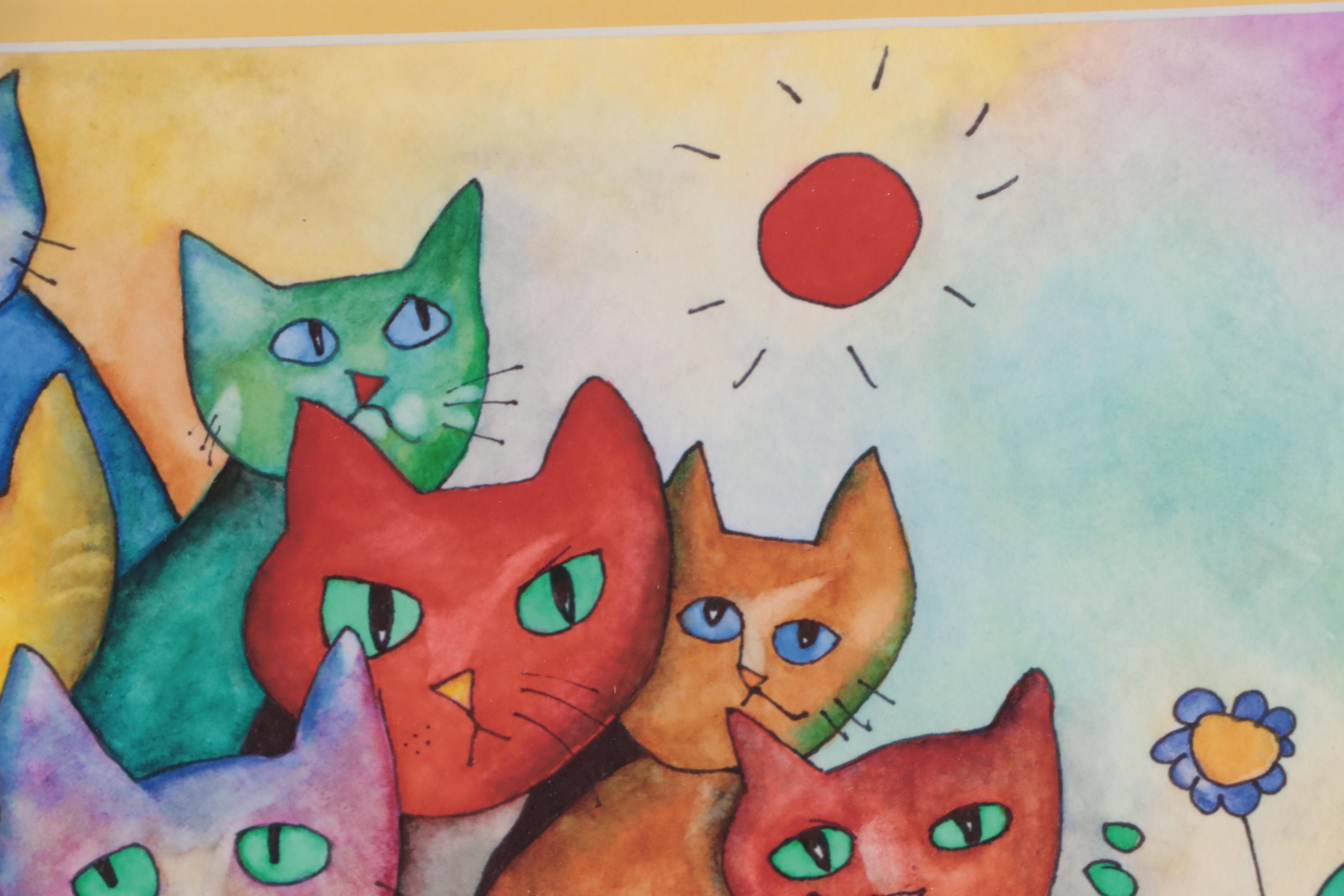 Samuel Ruder Giclée "22 Cats At Large," 2005