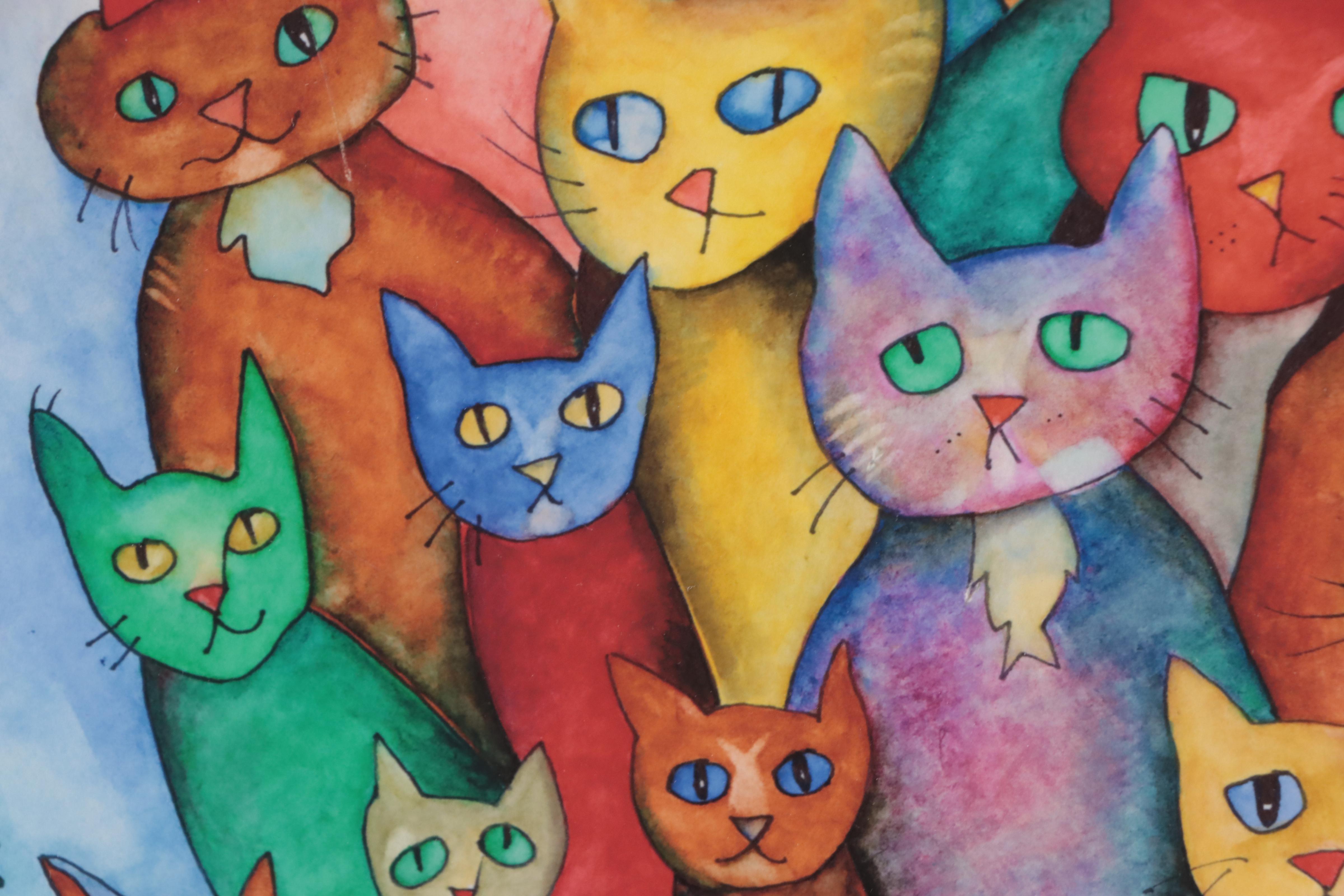 Samuel Ruder Giclée "22 Cats At Large," 2005