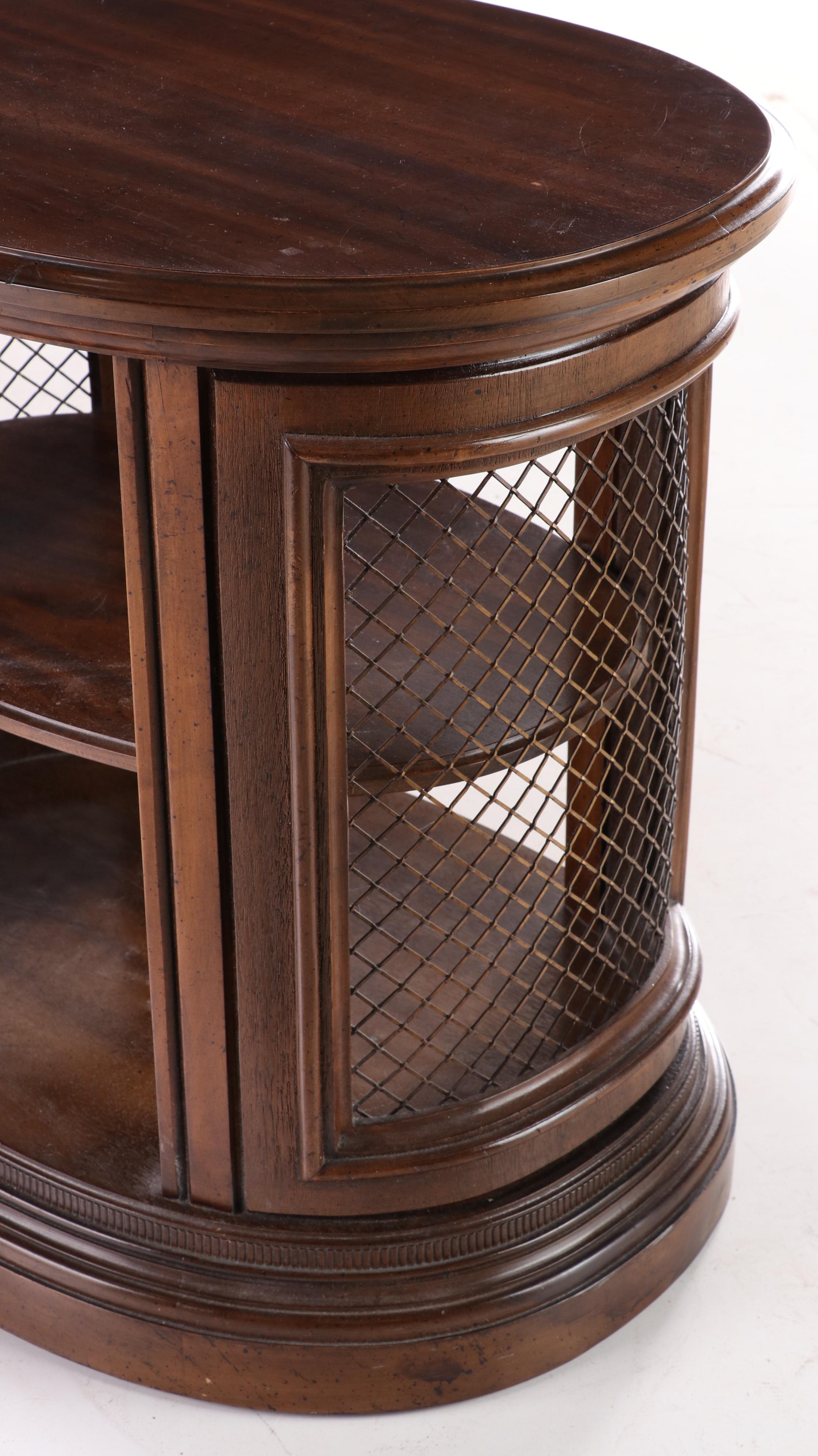 Regency Style Cherrywood-Stained and Metal-Mounted Side Table, Late 20th Century
