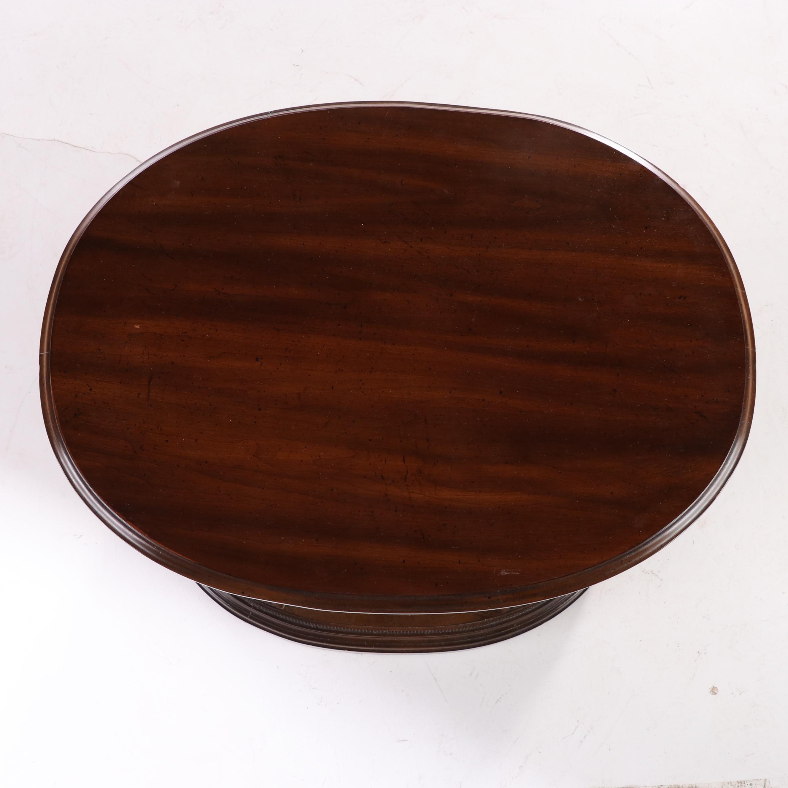 Regency Style Cherrywood-Stained and Metal-Mounted Side Table, Late 20th Century