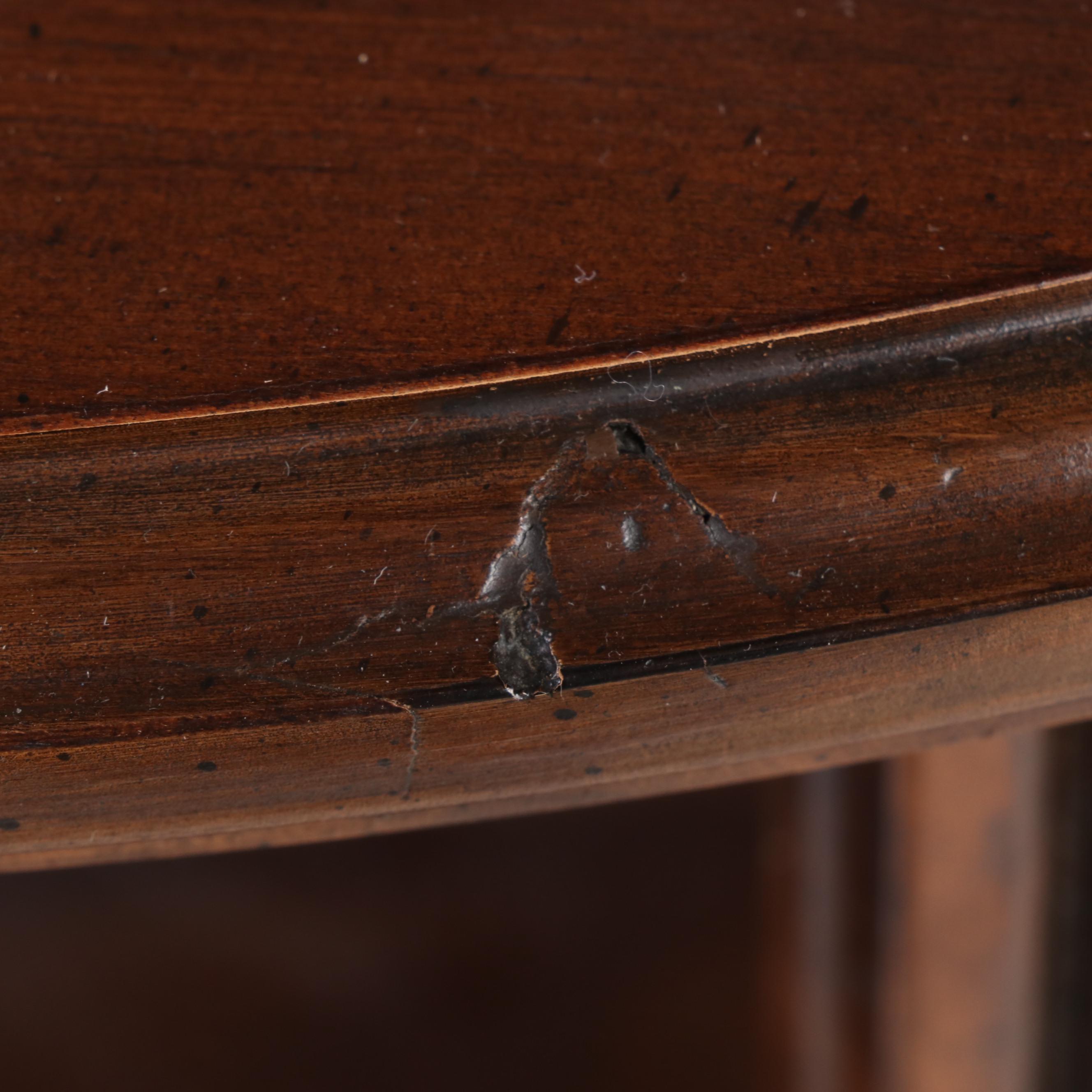 Regency Style Cherrywood-Stained and Metal-Mounted Side Table, Late 20th Century