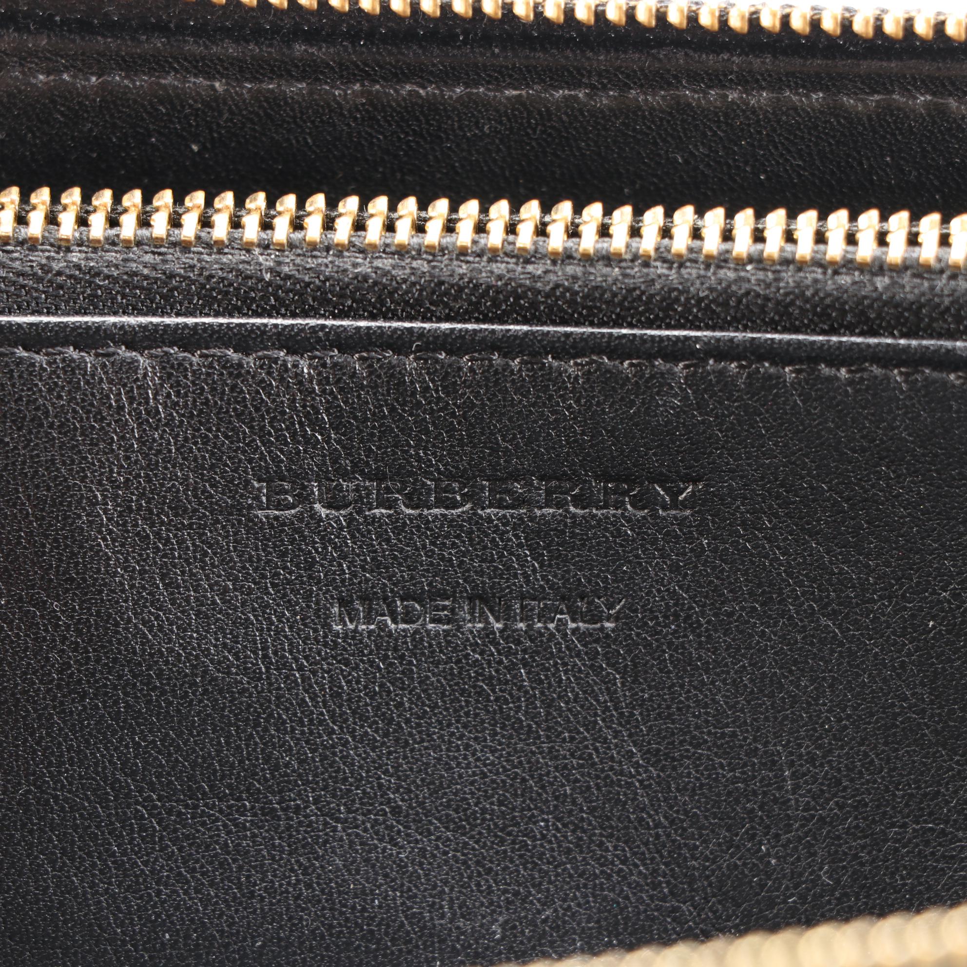 Burberry Zip-Around Wallet in Giant House Check Canvas and Leather with Box