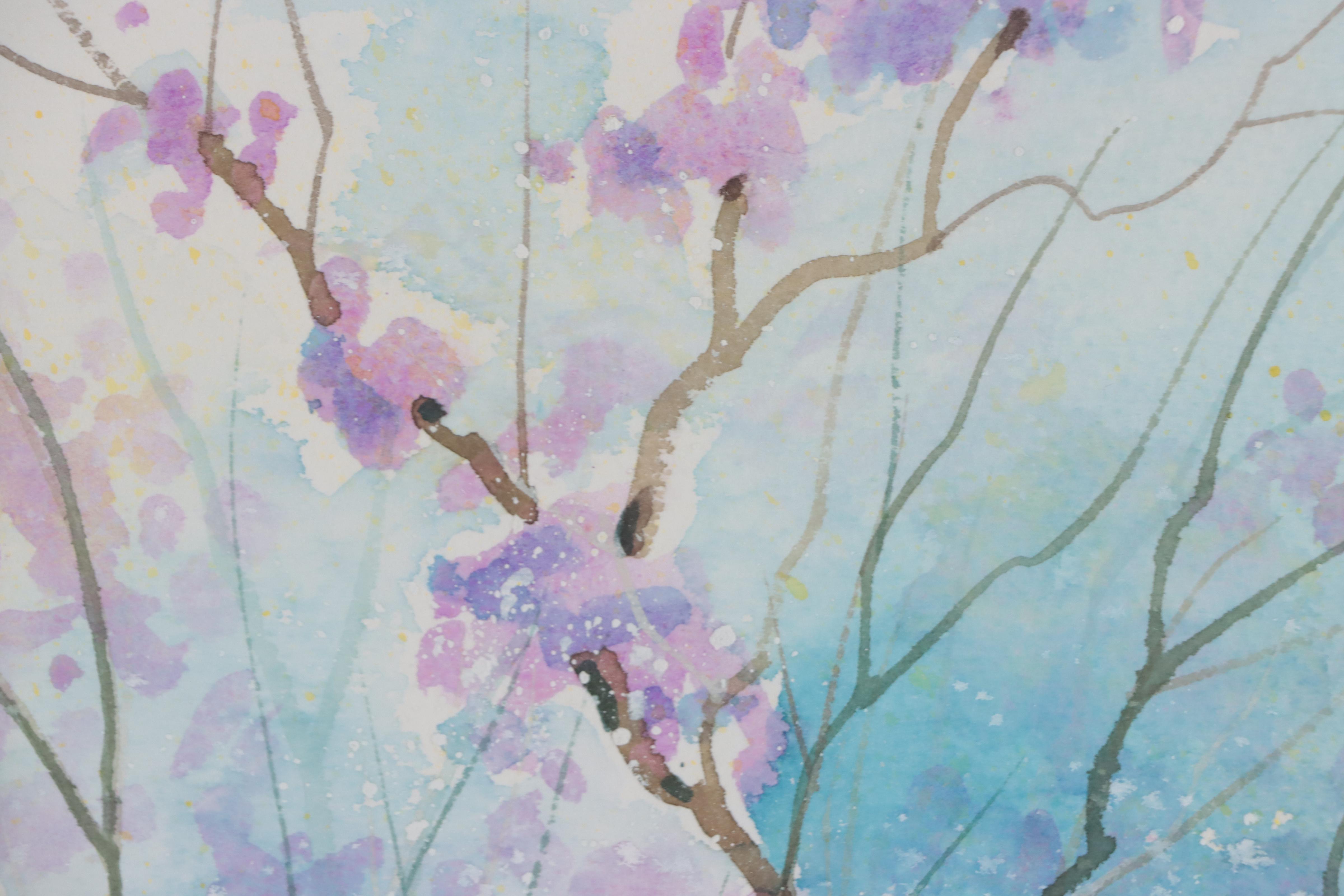 Tom Bluemlein Watercolor Painting of Blossoms