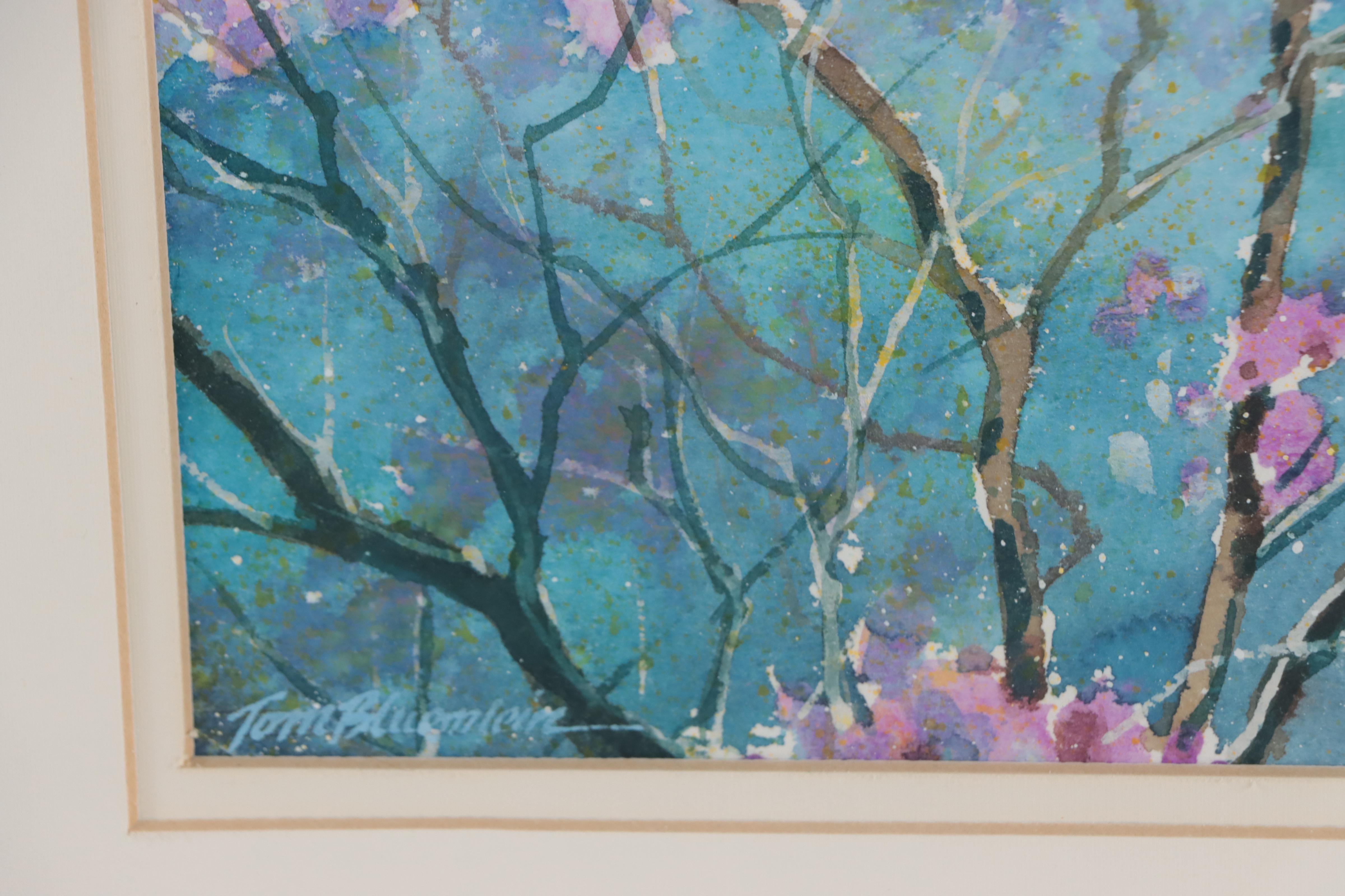 Tom Bluemlein Watercolor Painting of Blossoms