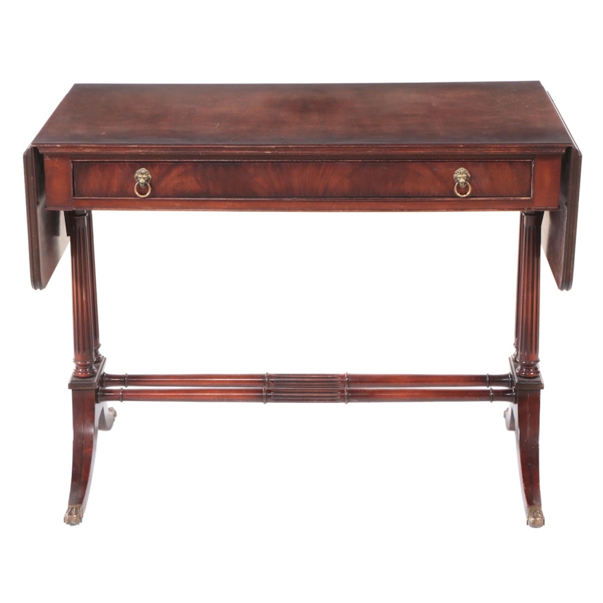 Imperial Furniture Co. Classical Style Mahogany Drop-Leaf Writing Table, c. 1940