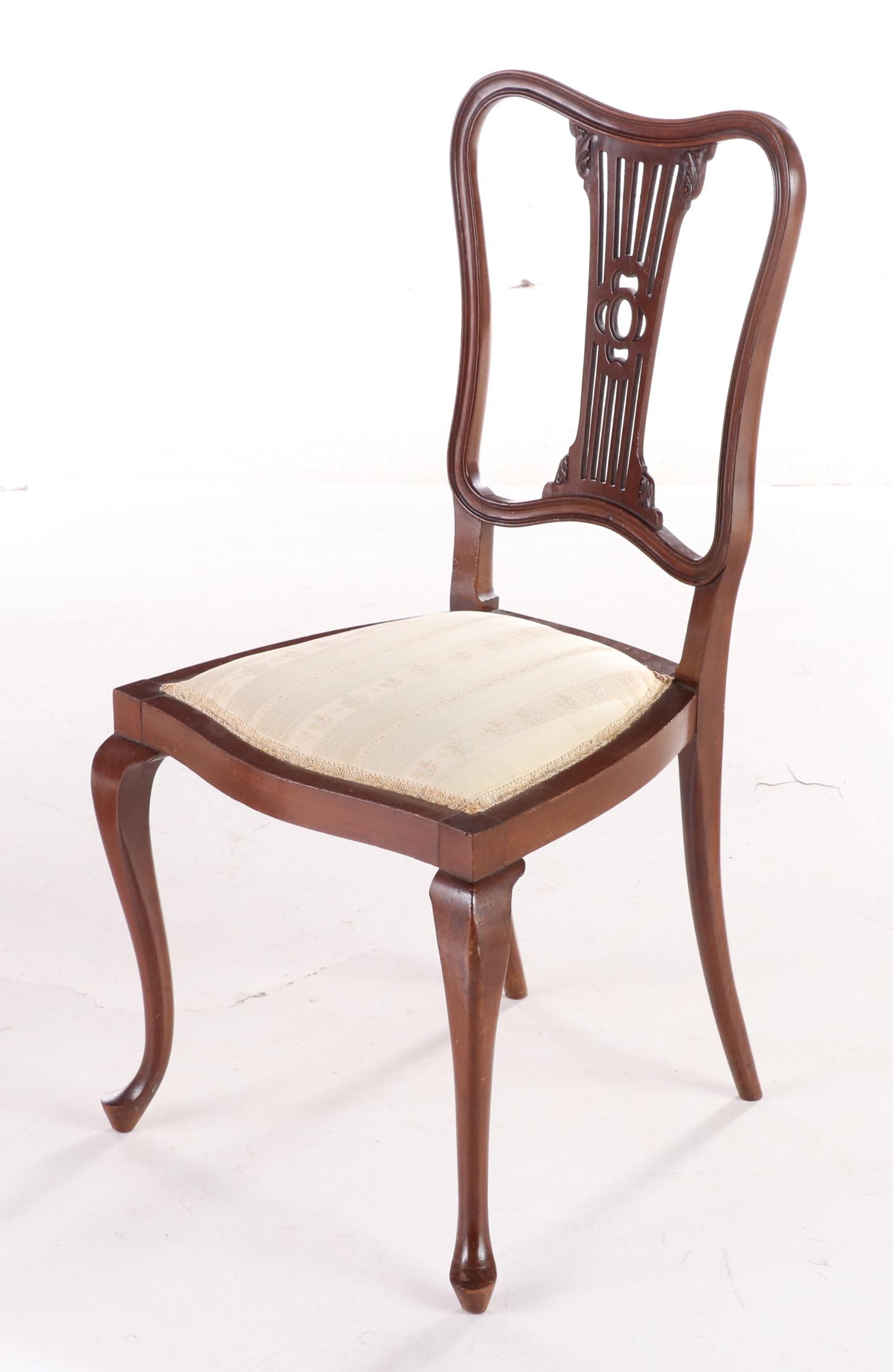 Two Queen Anne Style Mahogany Dining Chairs, Early 20th Century