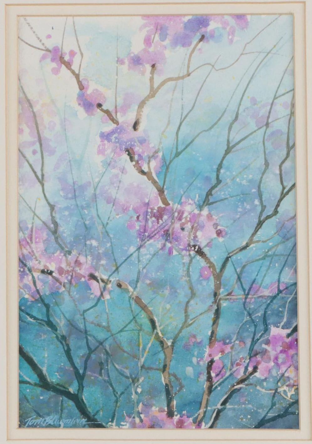 Tom Bluemlein Watercolor Painting of Blossoms