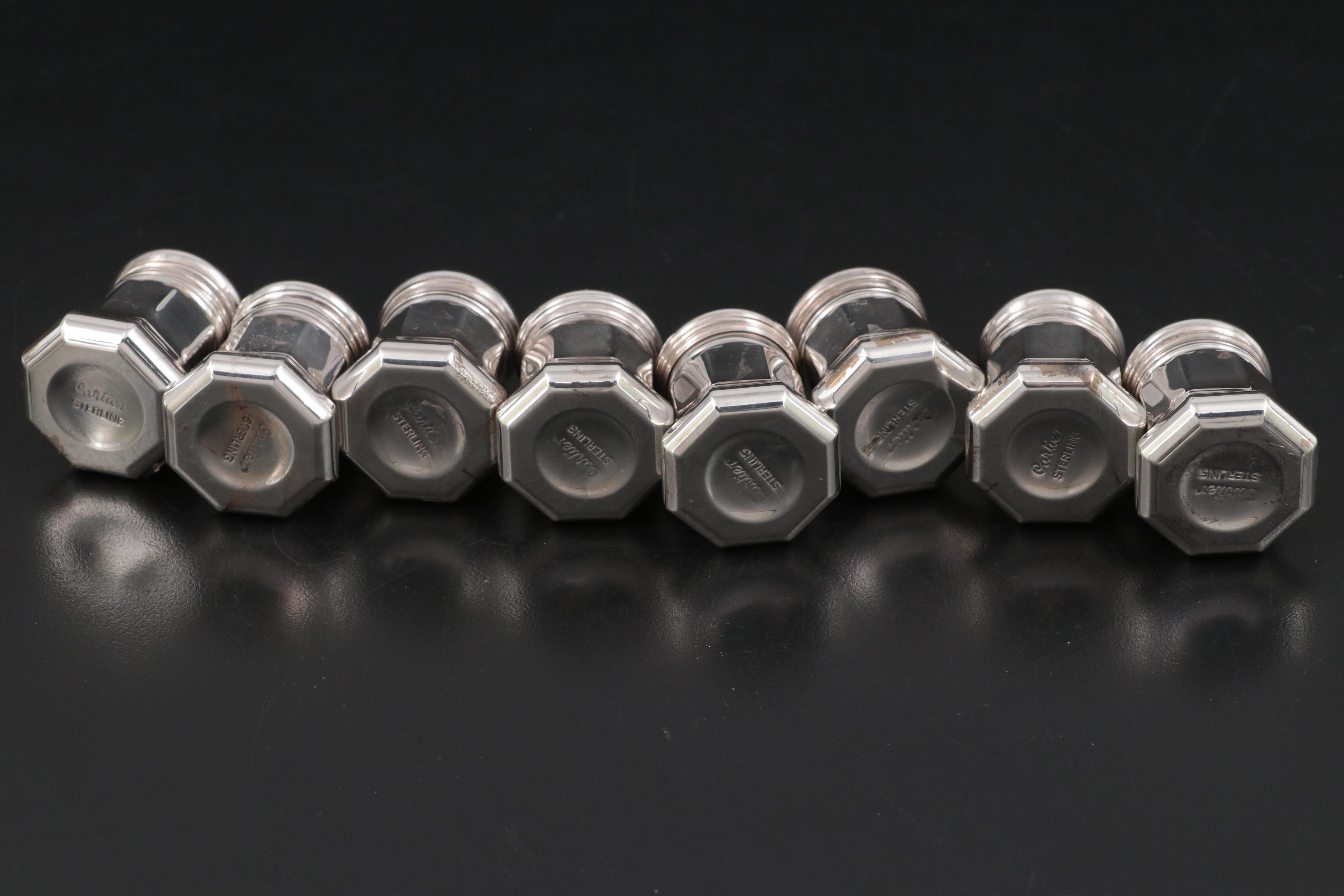 Cartier Sterling Silver Salt and Pepper Shakers, Mid to Late 20th Century