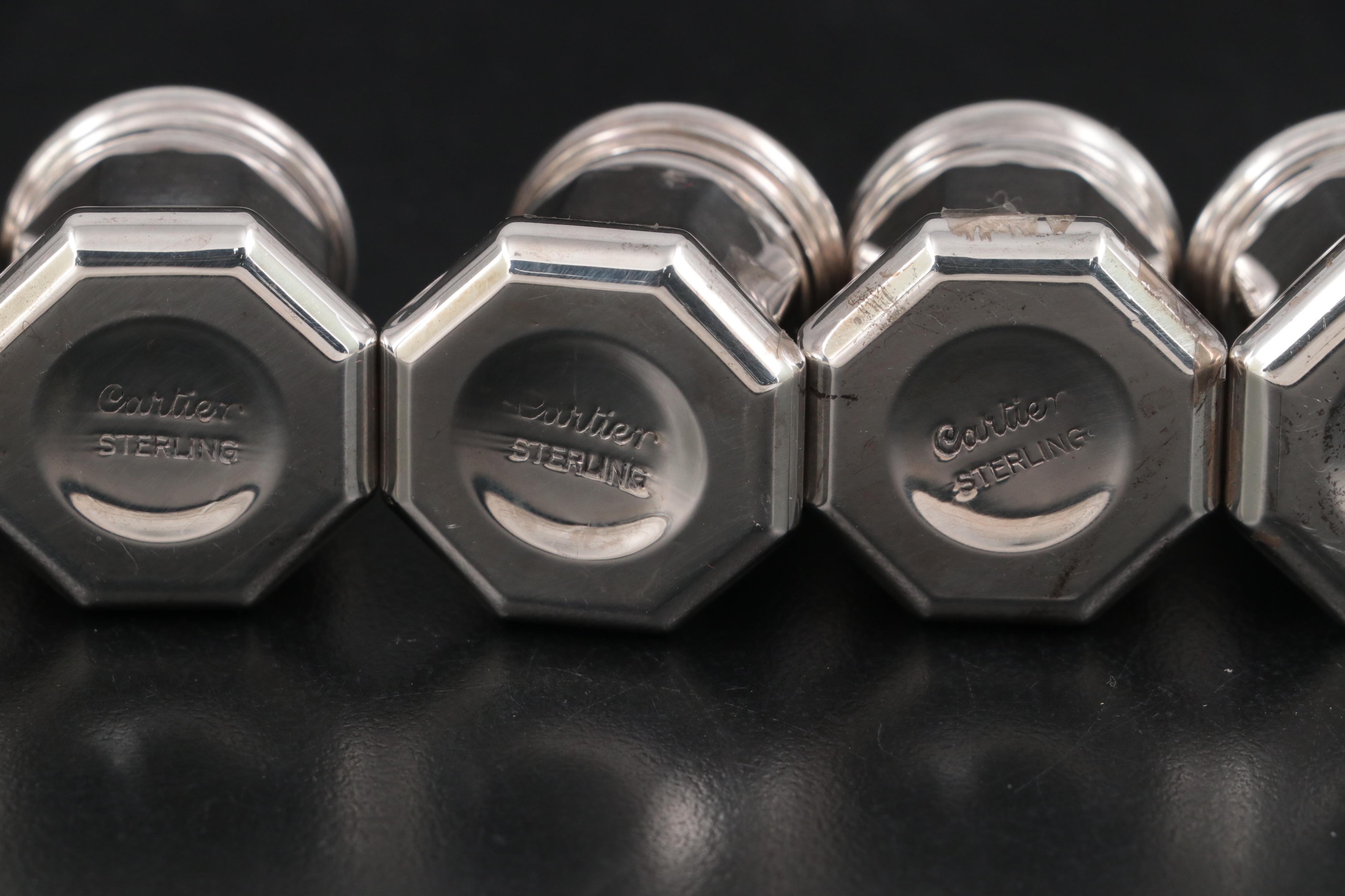 Cartier Sterling Silver Salt and Pepper Shakers, Mid to Late 20th Century