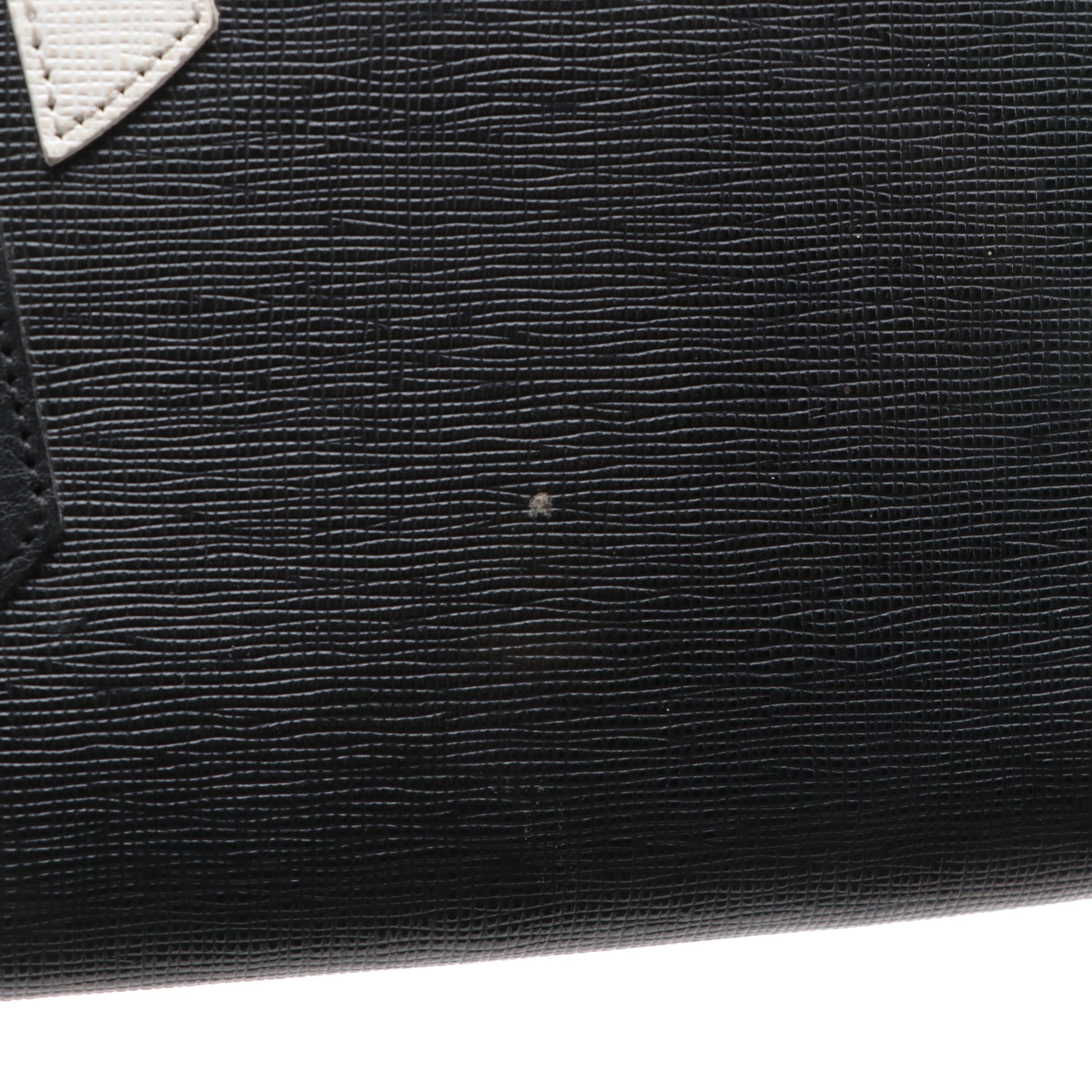 Fendi Karlito Zip-Around Clutch in Embellished Black Crossgrain Leather