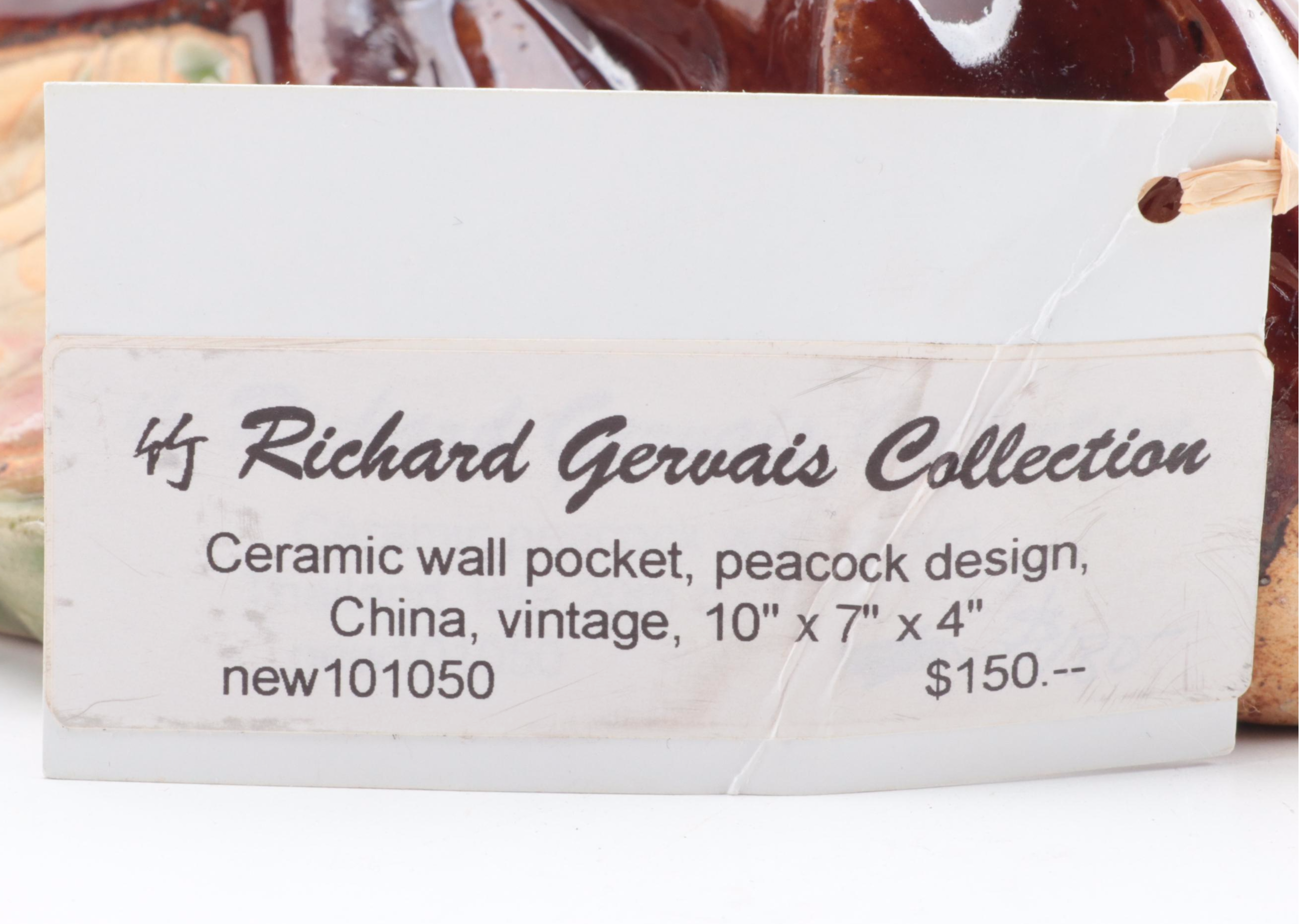 Chinese Peacock and Basket Form Glazed Pottery Wall Pockets