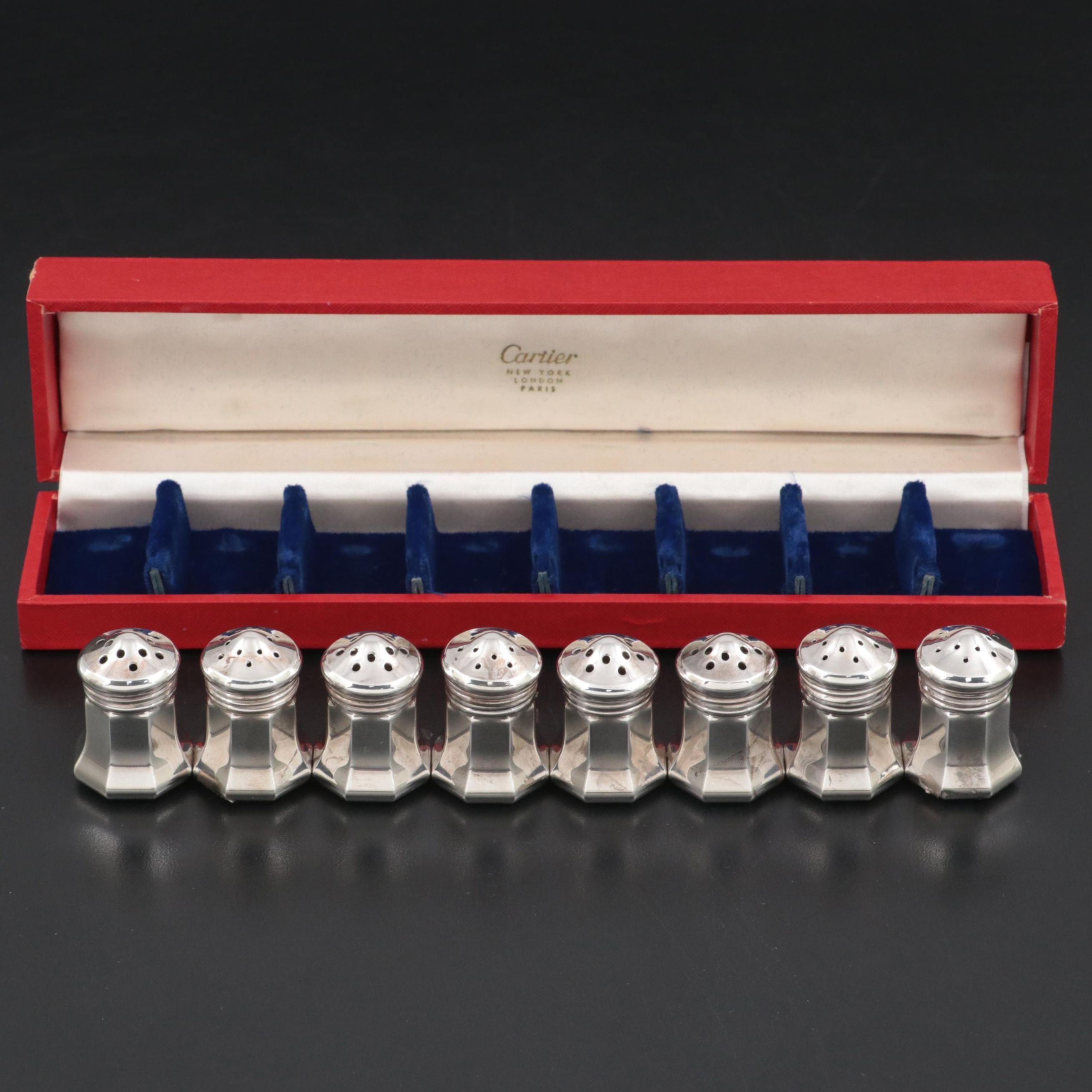 Cartier Sterling Silver Salt and Pepper Shakers, Mid to Late 20th Century