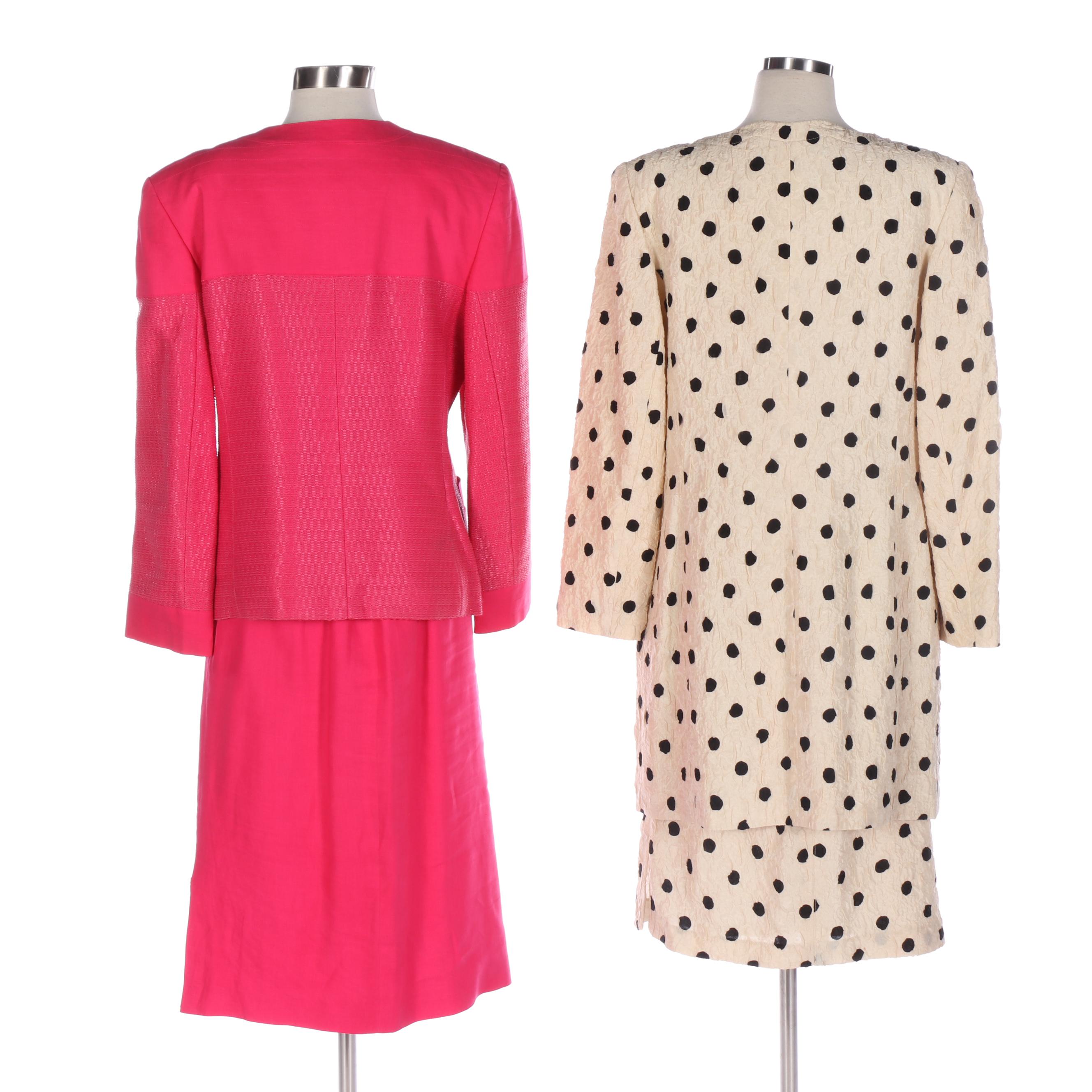 Louis Féraud Skirt Suits with Collarless Jackets