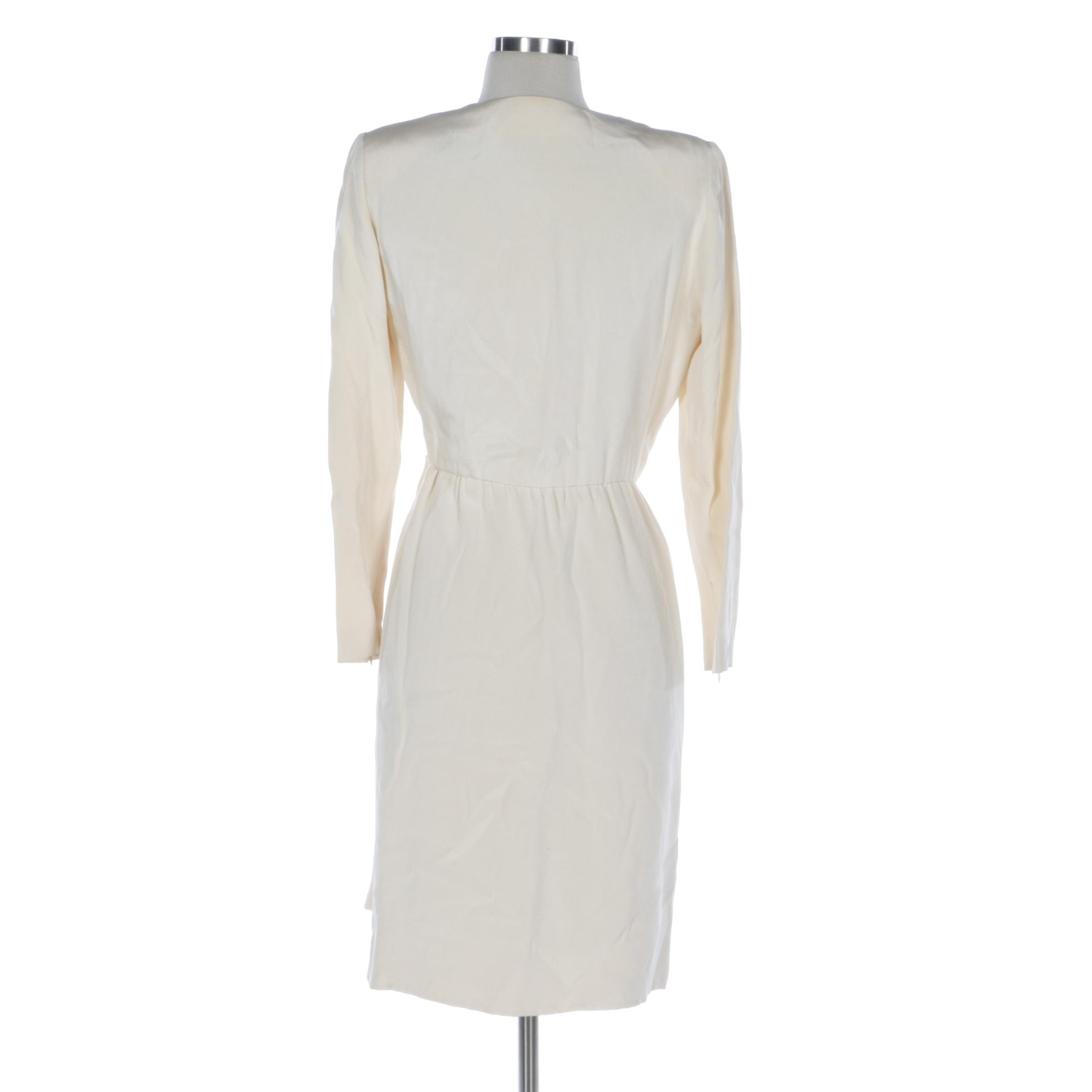 Givenchy Couture Pleated Silk Wrap Dress
