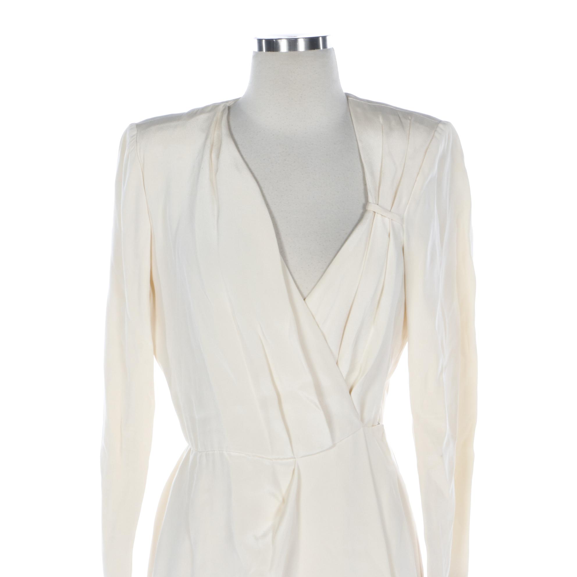 Givenchy Couture Pleated Silk Wrap Dress