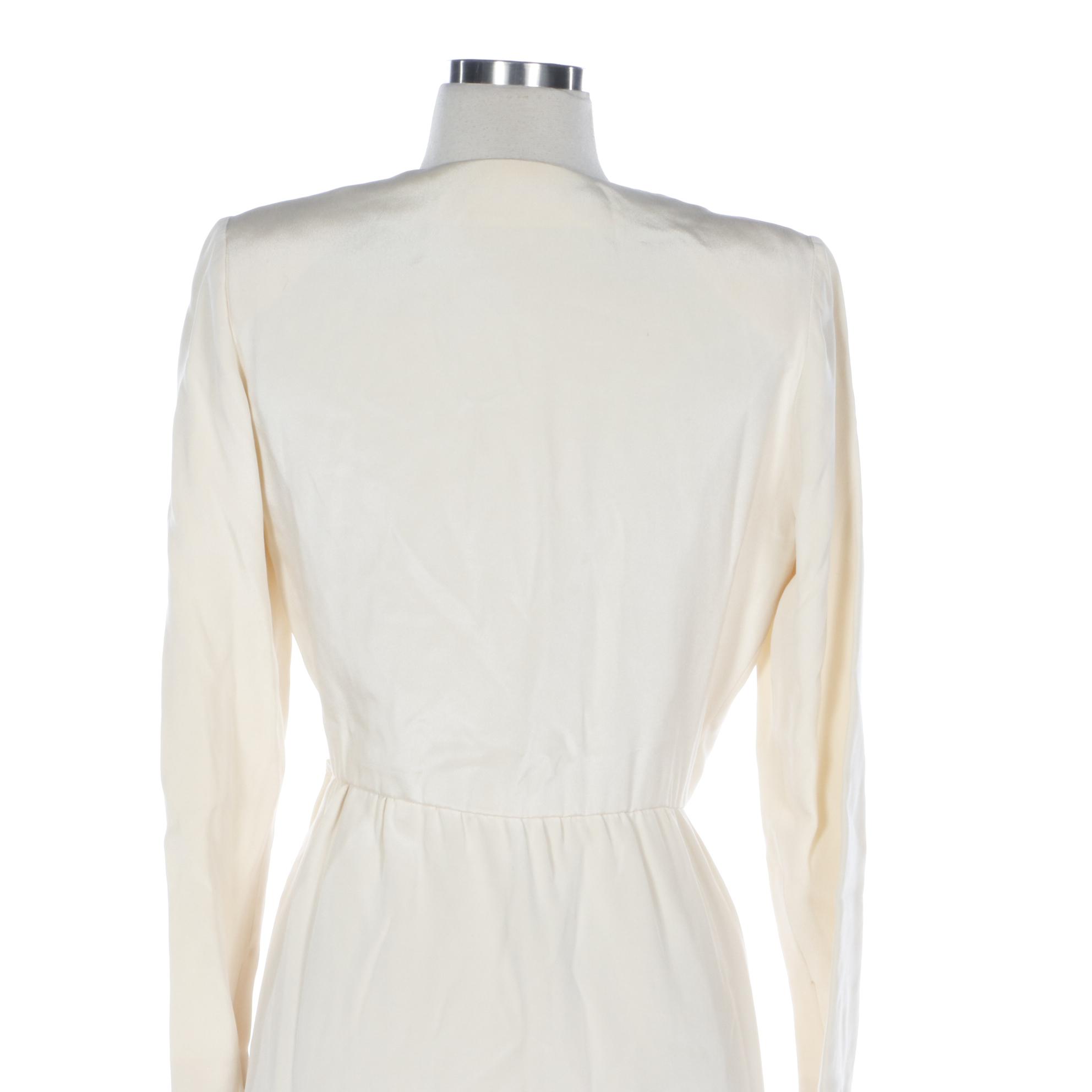 Givenchy Couture Pleated Silk Wrap Dress